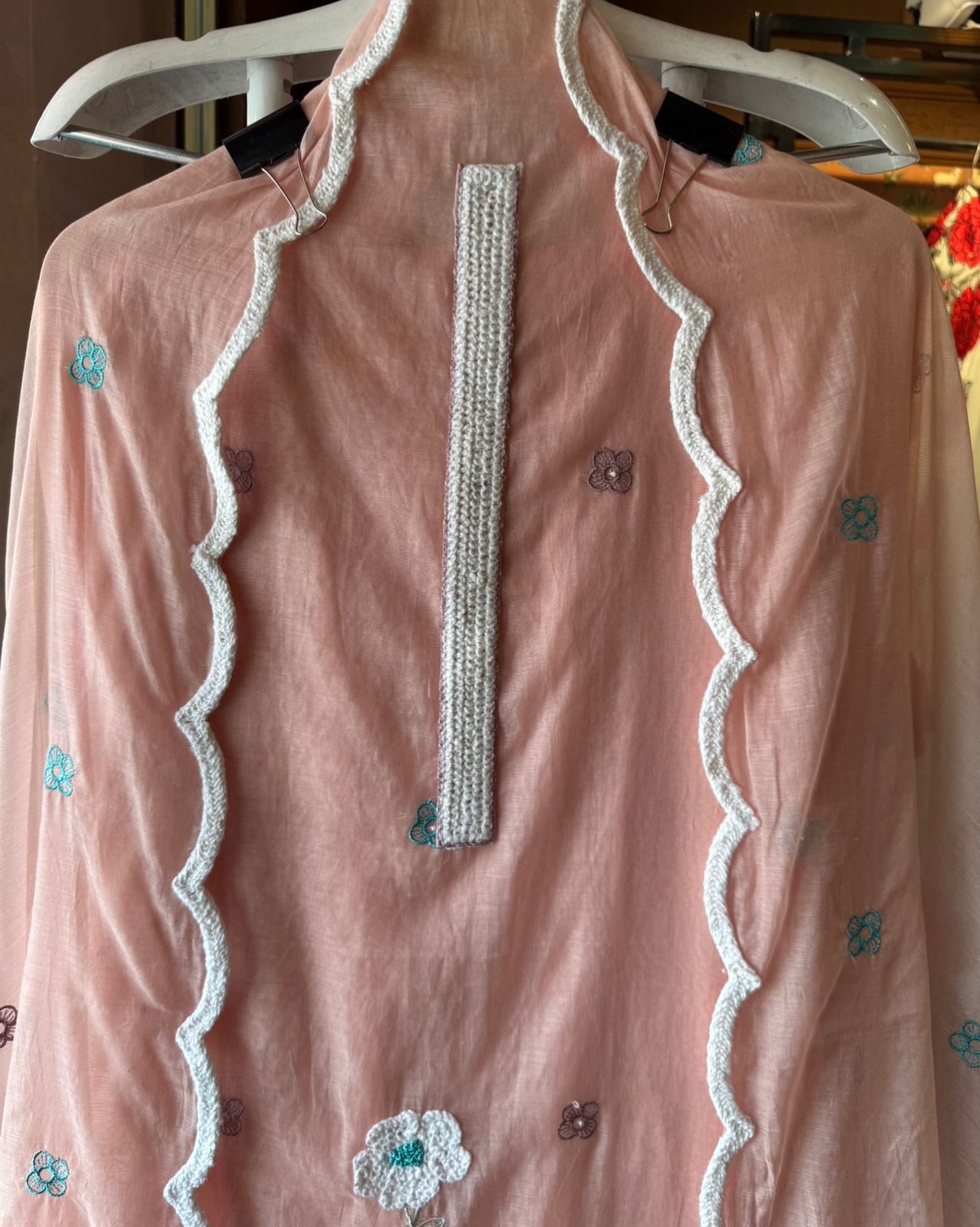 Soft Mul Mul cotton chanderi unstitched Kurta