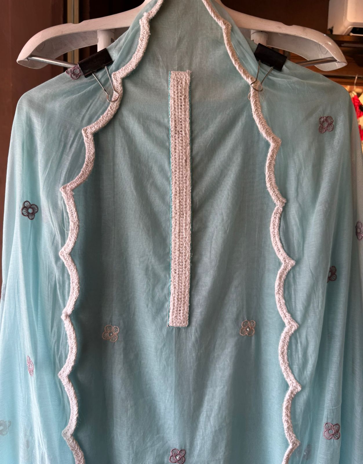 Soft Mul Mul cotton chanderi unstitched Kurta