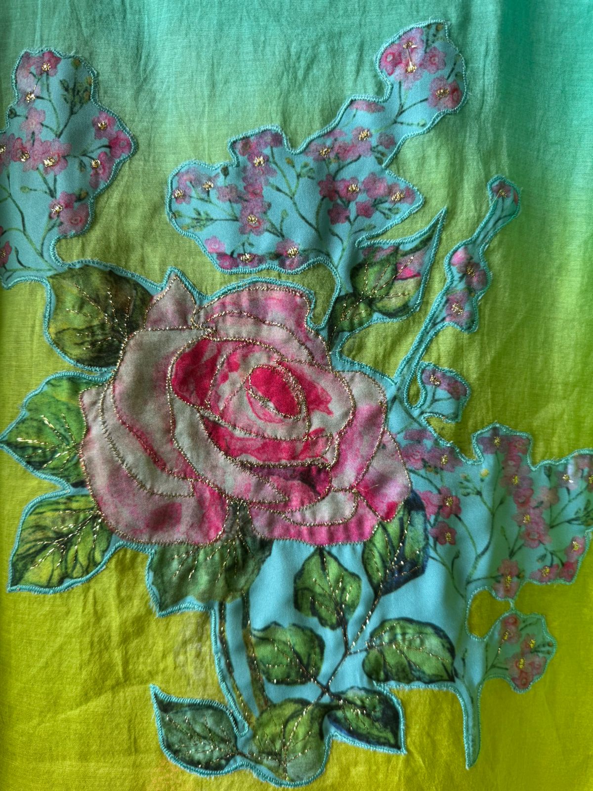 Pure mul Chanderi ombre Unstitched shirt