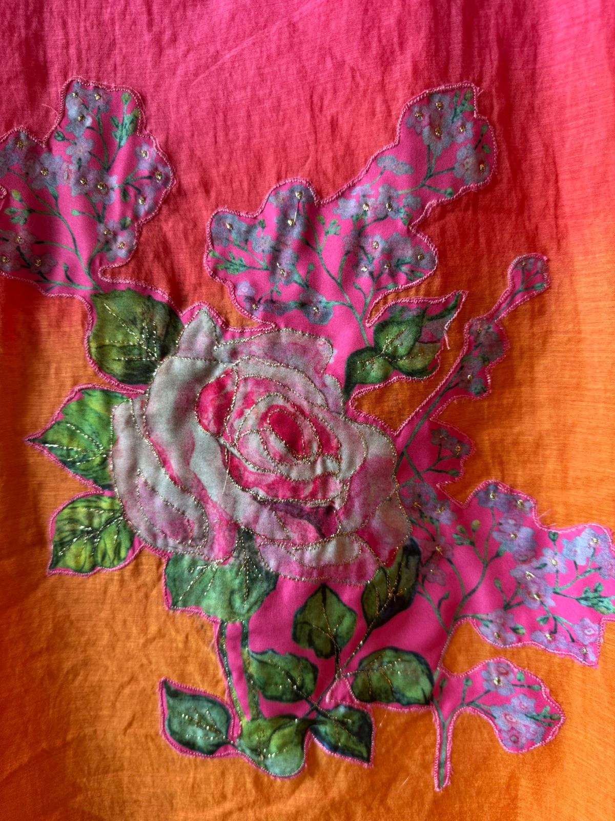 Pure mul Chanderi ombre Unstitched shirt