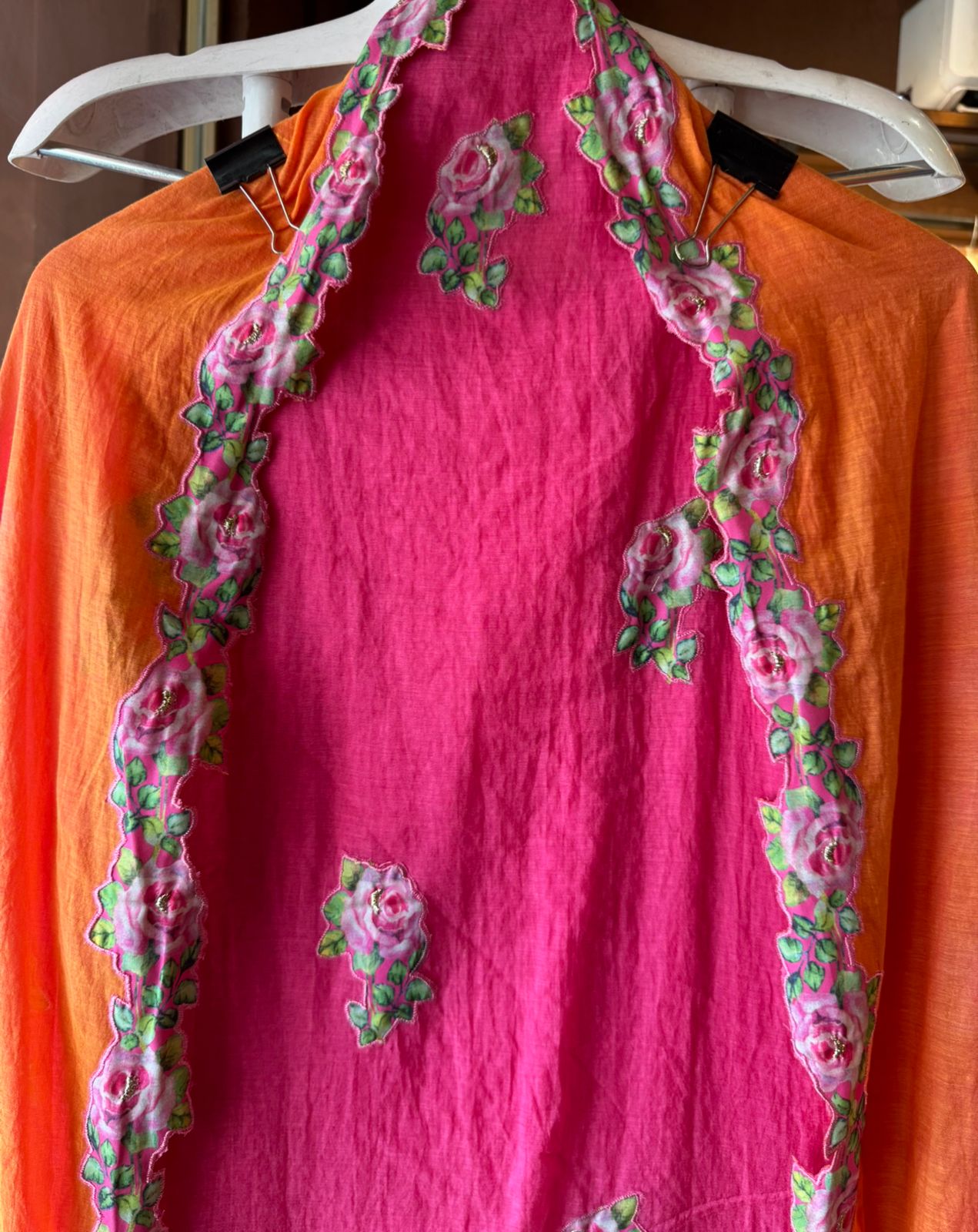 Pure mul Chanderi ombre Unstitched shirt