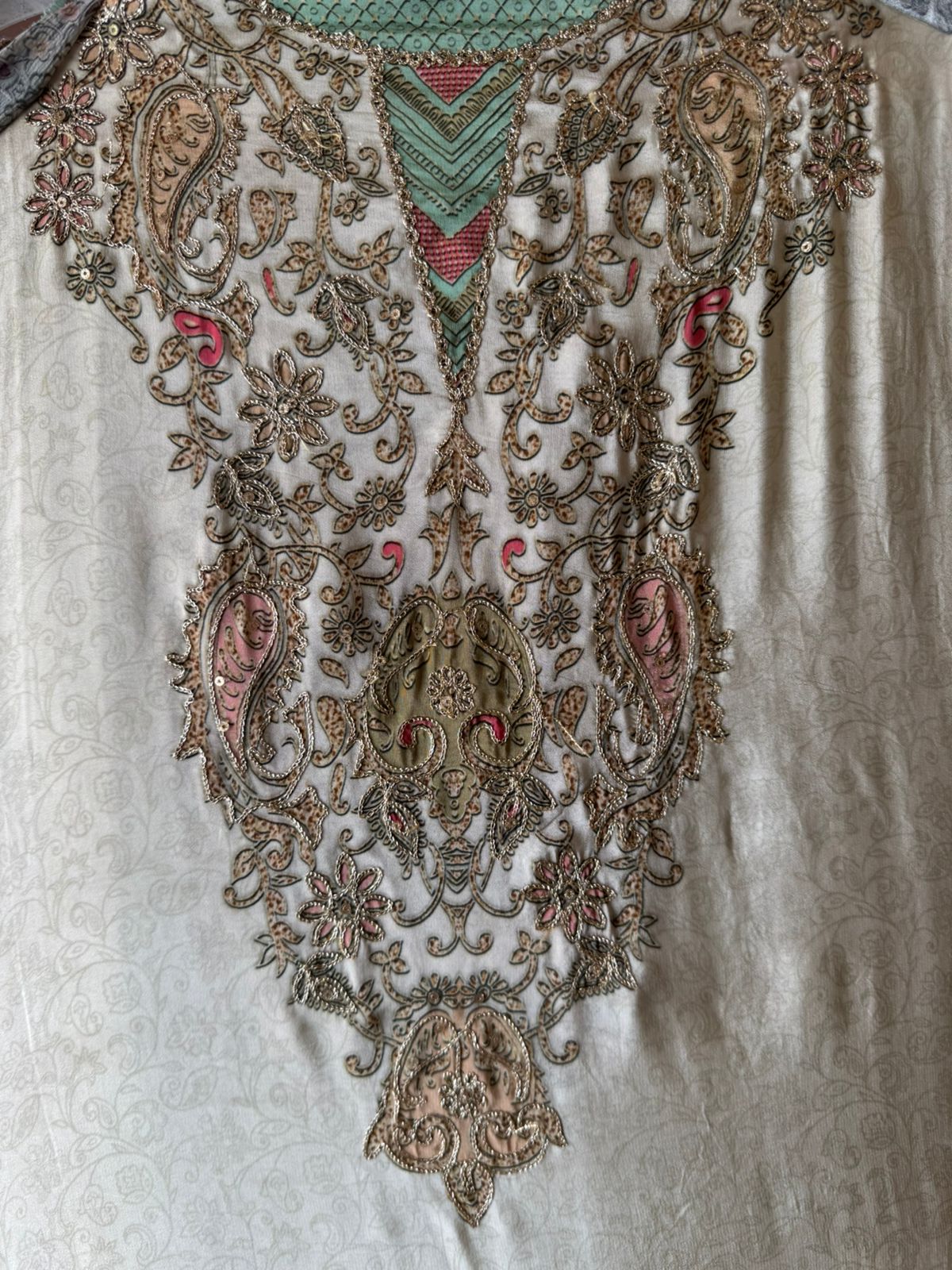 Pure Crepe Pakistani inspired Self Digital printed Shirt