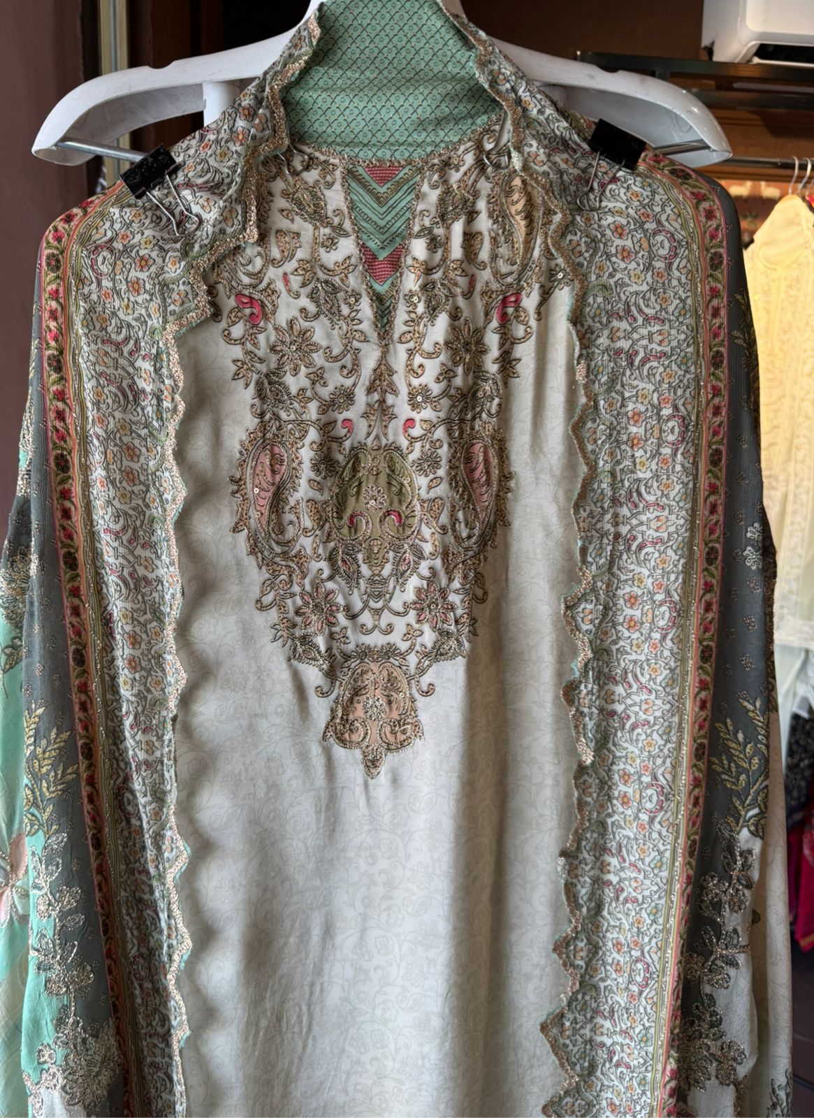 Pure Crepe Pakistani inspired Self Digital printed Shirt