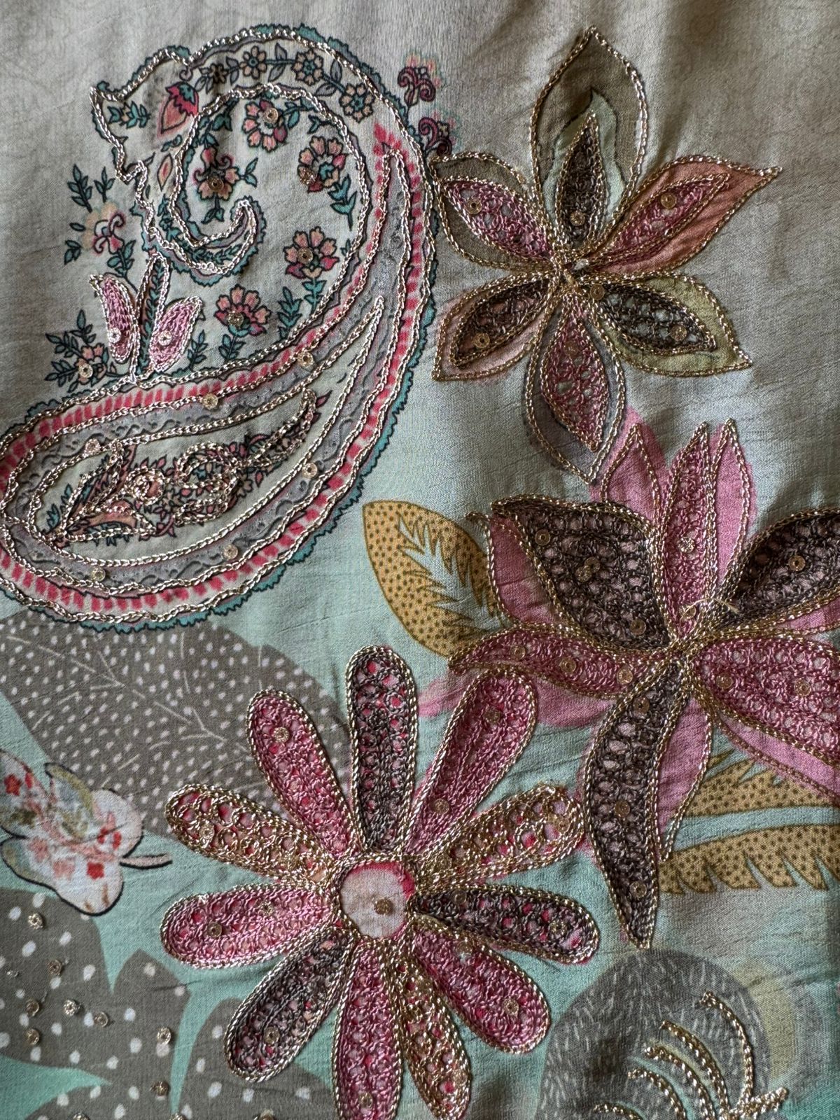 Pure Crepe Pakistani inspired Self Digital printed Shirt