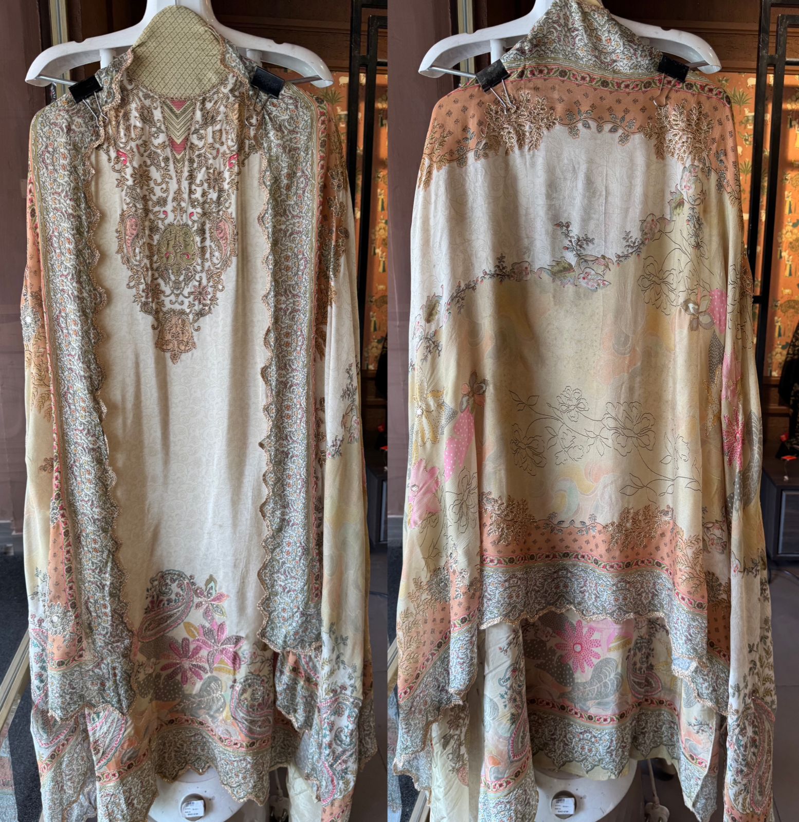 Pure Crepe Pakistani inspired Self Digital printed Shirt