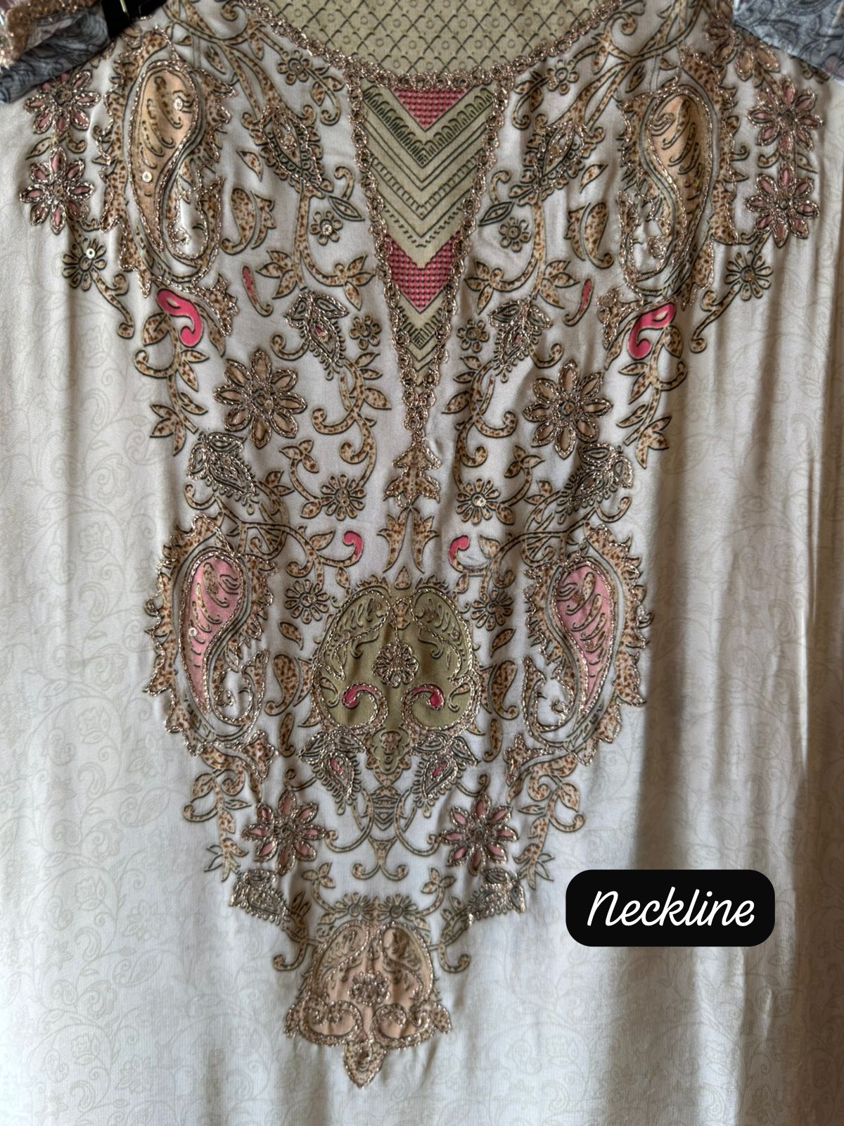 Pure Crepe Pakistani inspired Self Digital printed Shirt