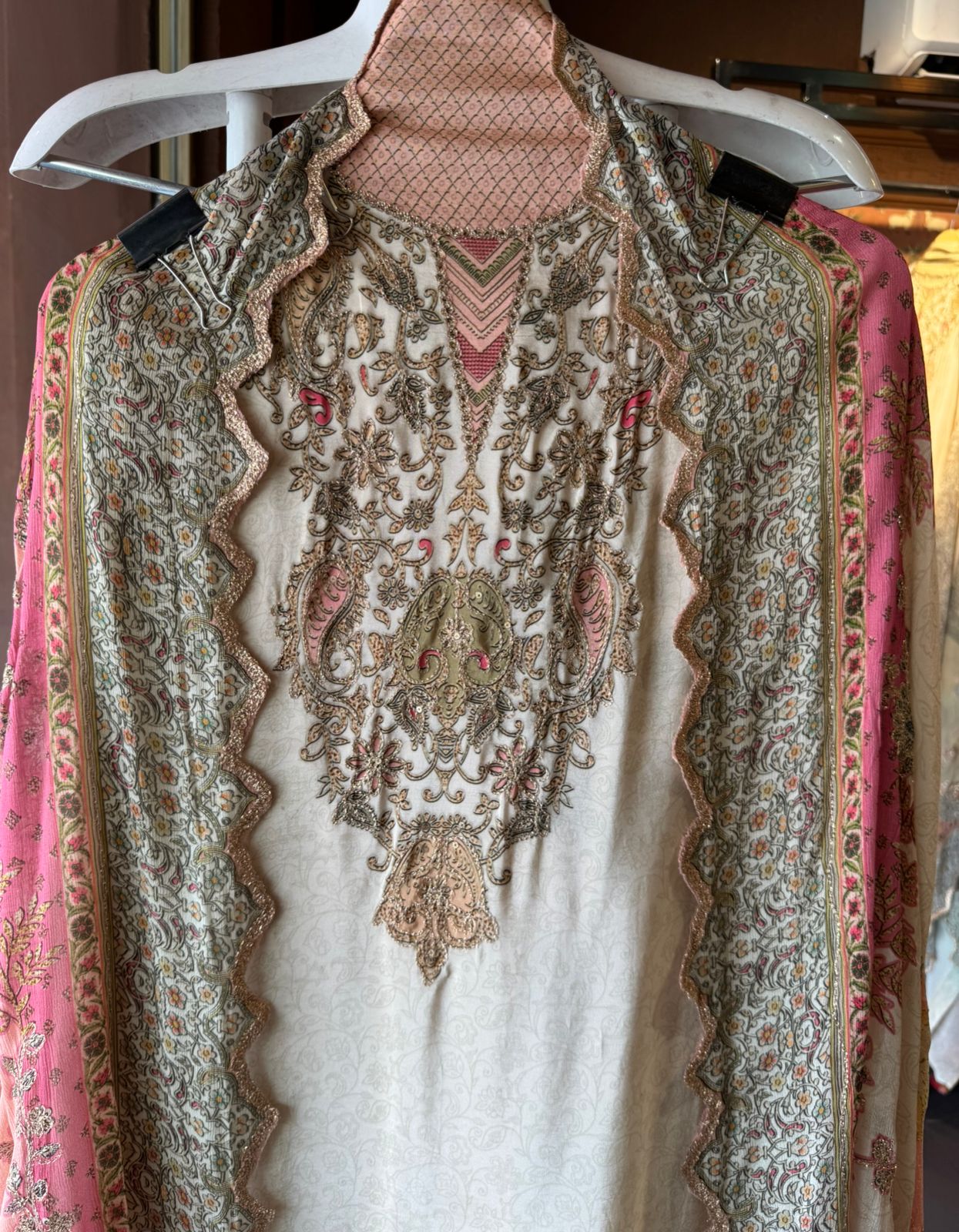 Pure Crepe Pakistani inspired Self Digital printed Shirt