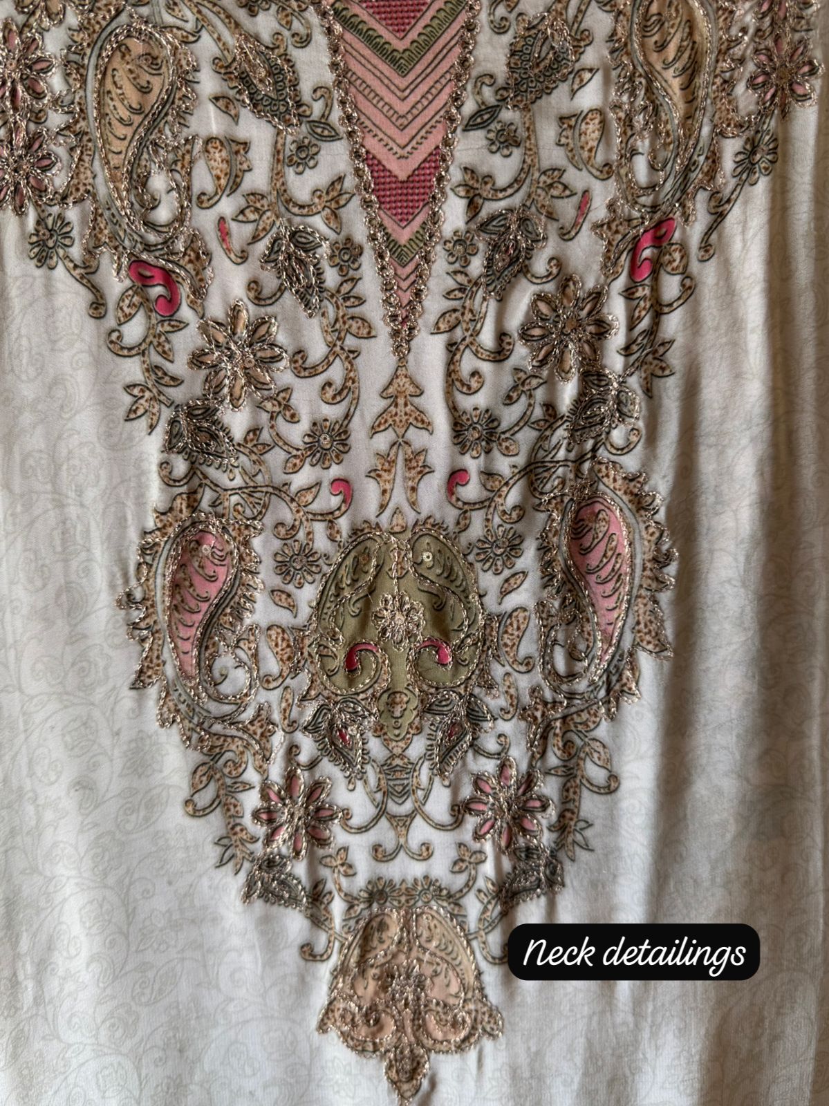 Pure Crepe Pakistani inspired Self Digital printed Shirt