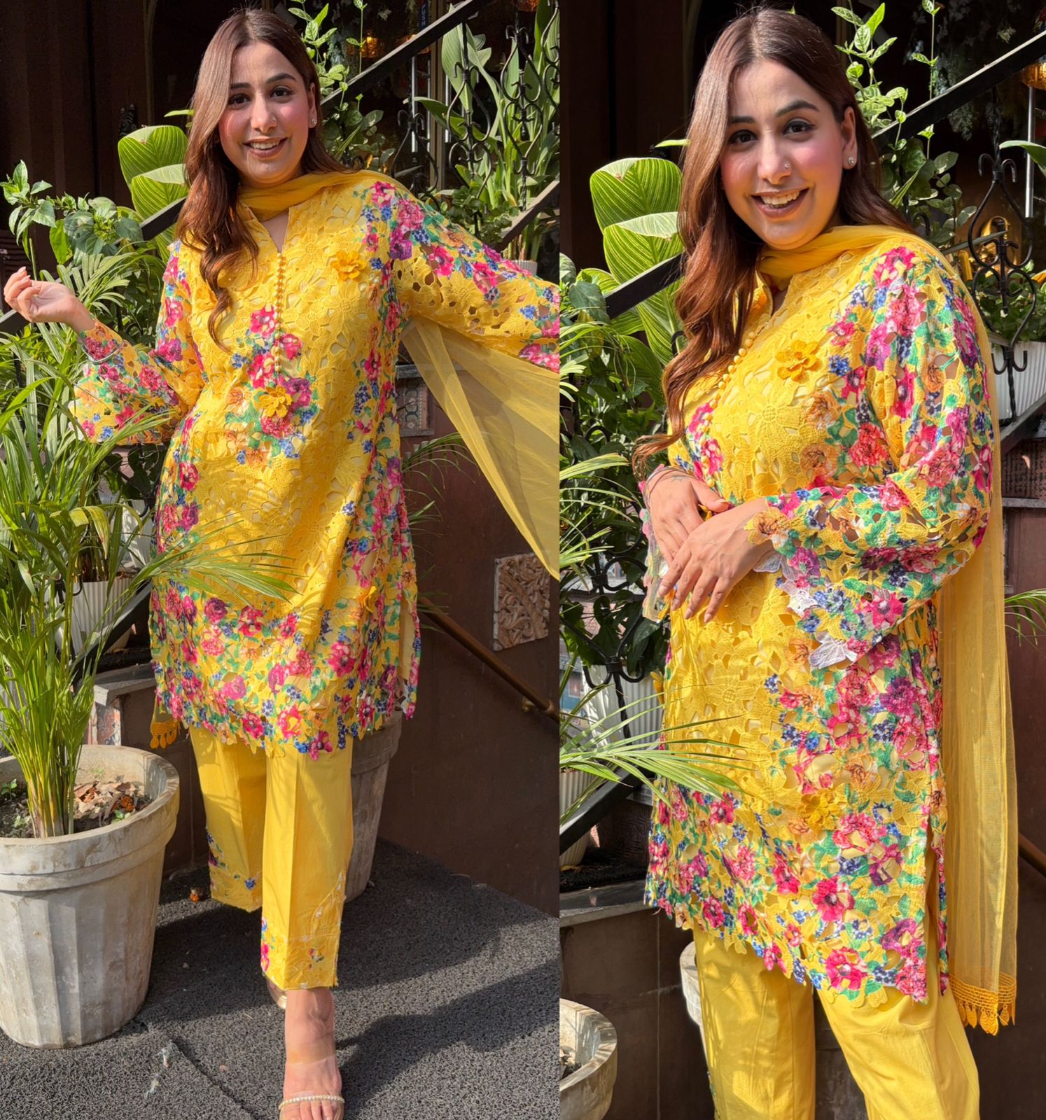 Beautiful Crochet Stitched kurta