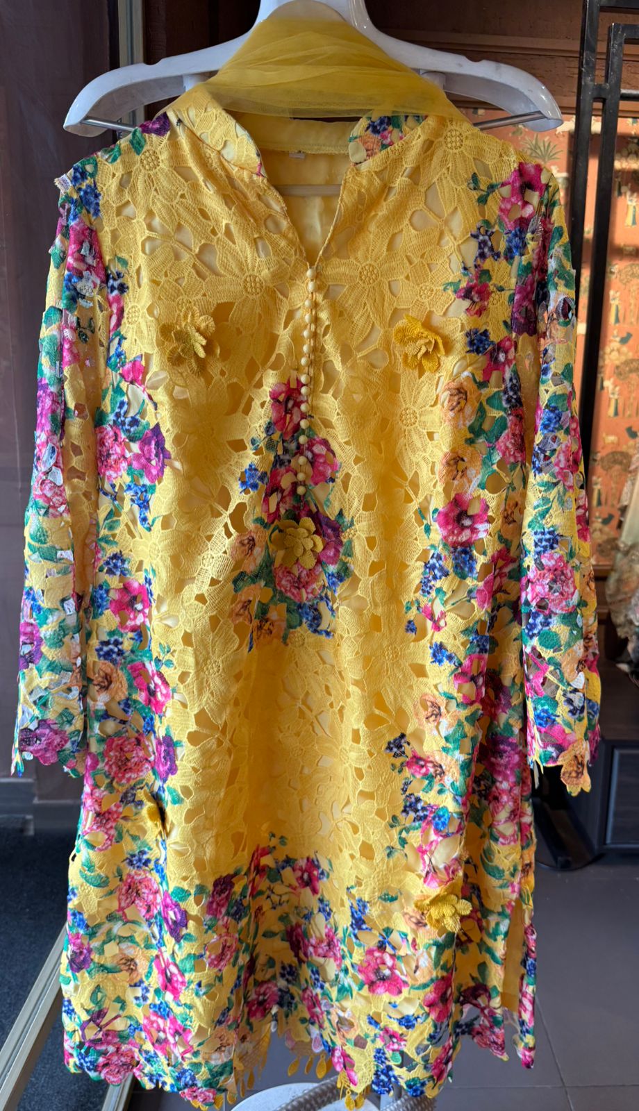 Beautiful Crochet Stitched kurta