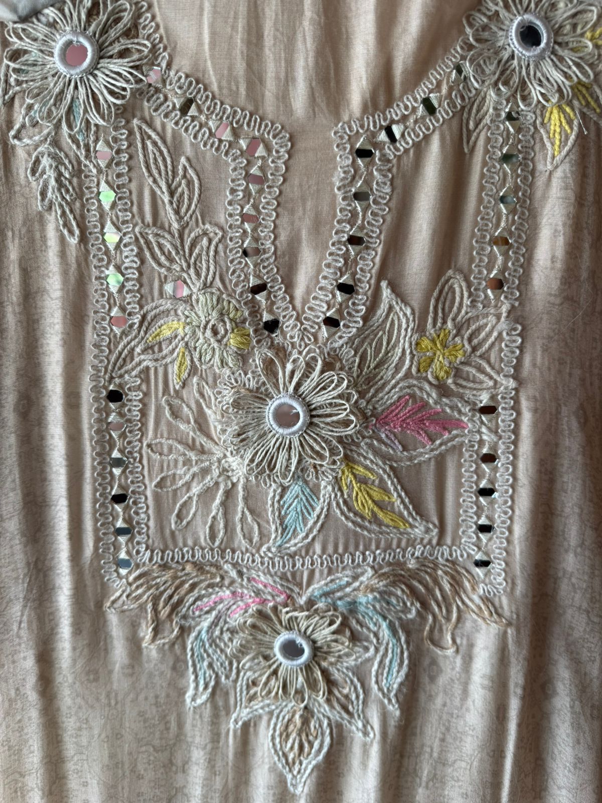 Self Digital printed Pure muslin Unstitched Shirt front and back