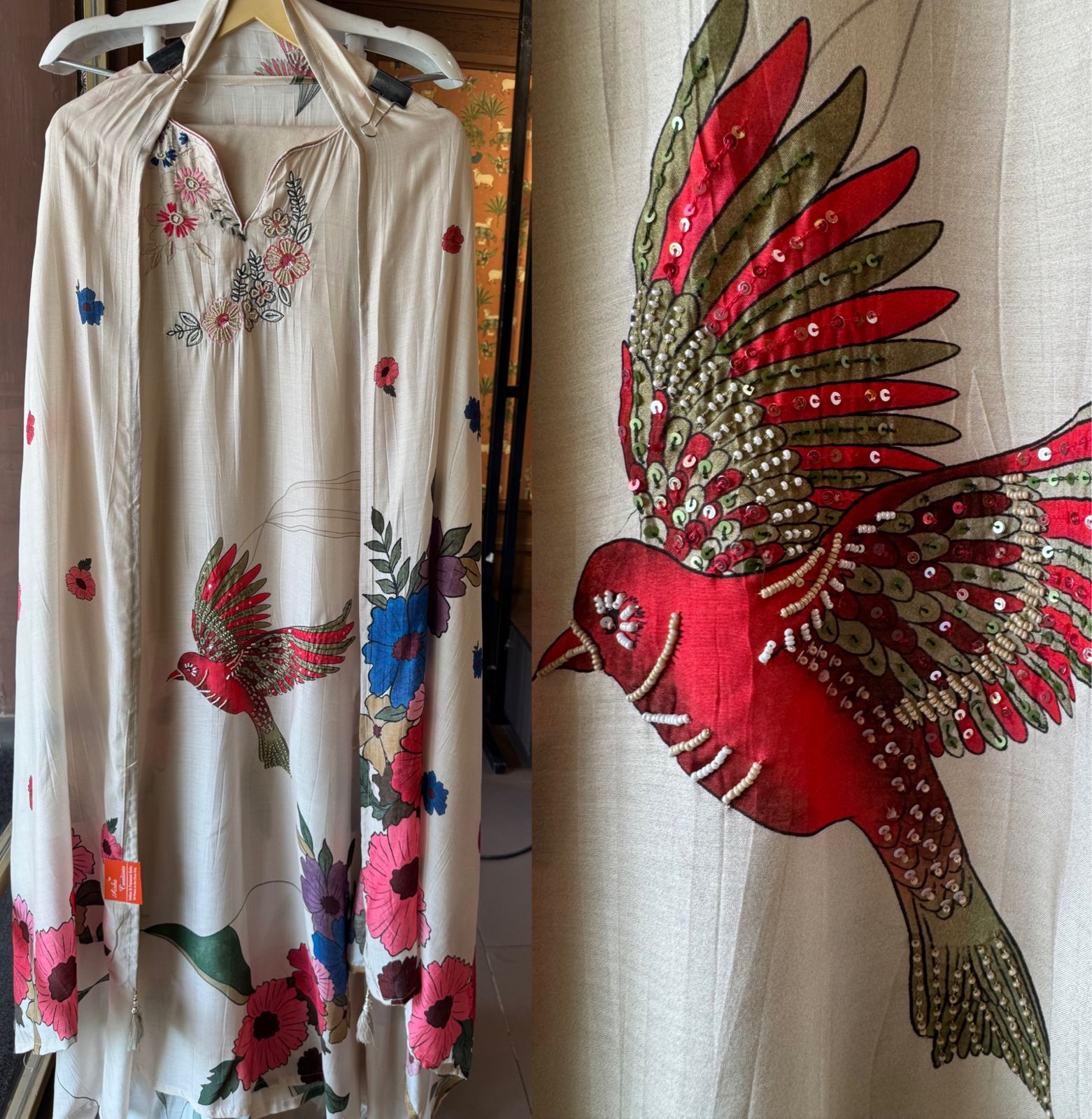 Pure Mul Muslin light Weight Unstitched shirt , Beautifully digital printed