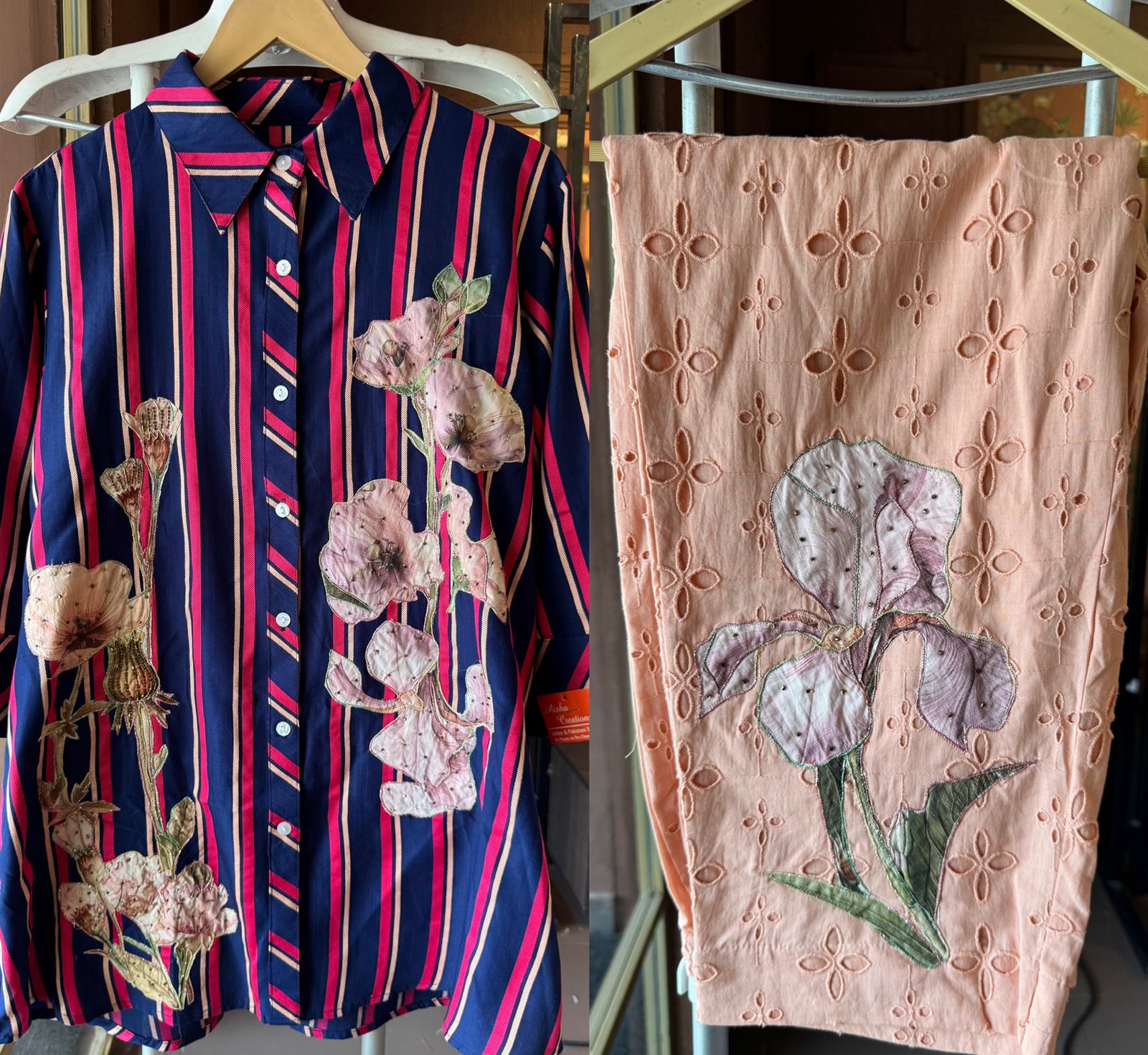 Premium handloom cotton Coord set , Shirt style with Collar neck design