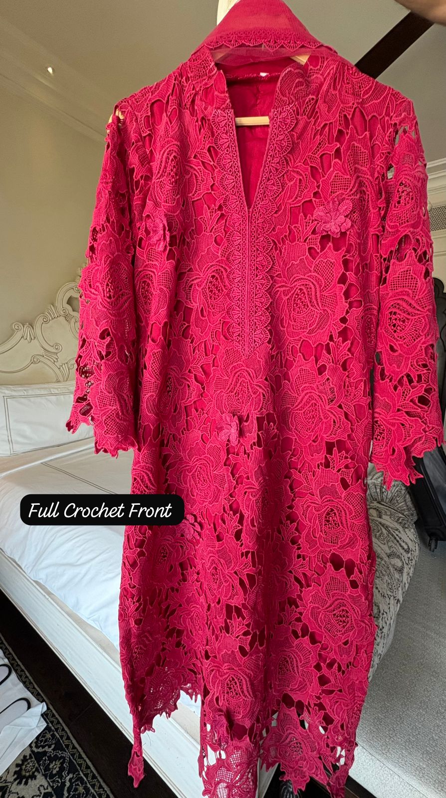 Crochet Kurta pattern in long length , Crochet full front and back with sleeves