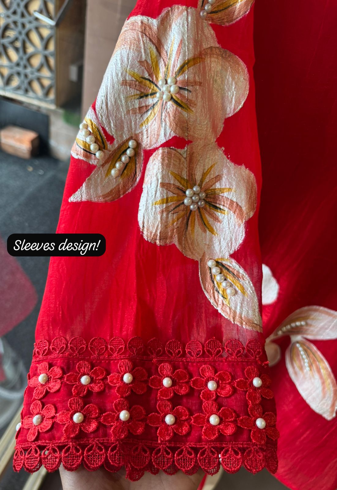 Stitched Pure crushed tissue organza silk shirt