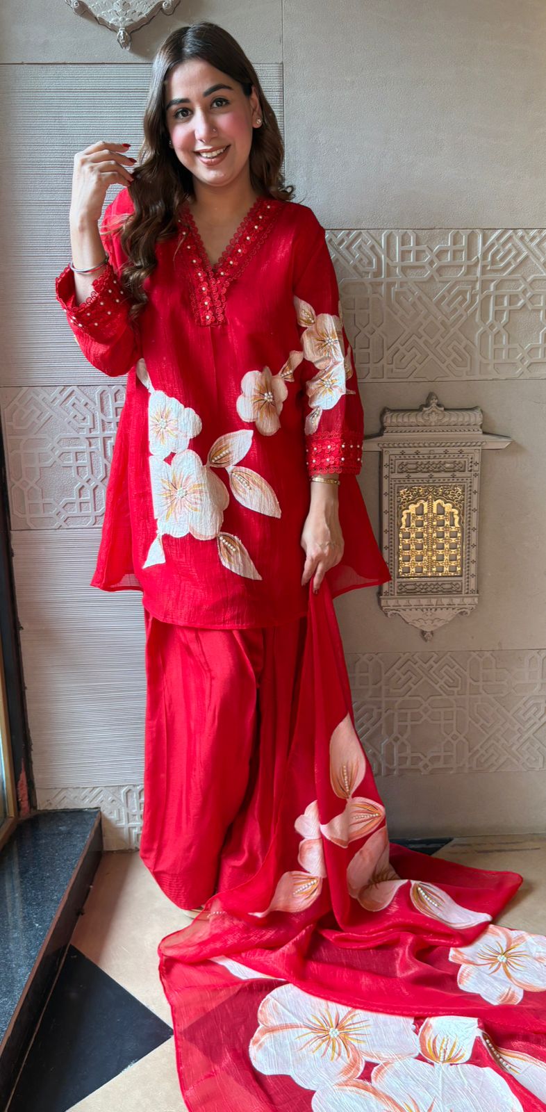 Stitched Pure crushed tissue organza silk shirt