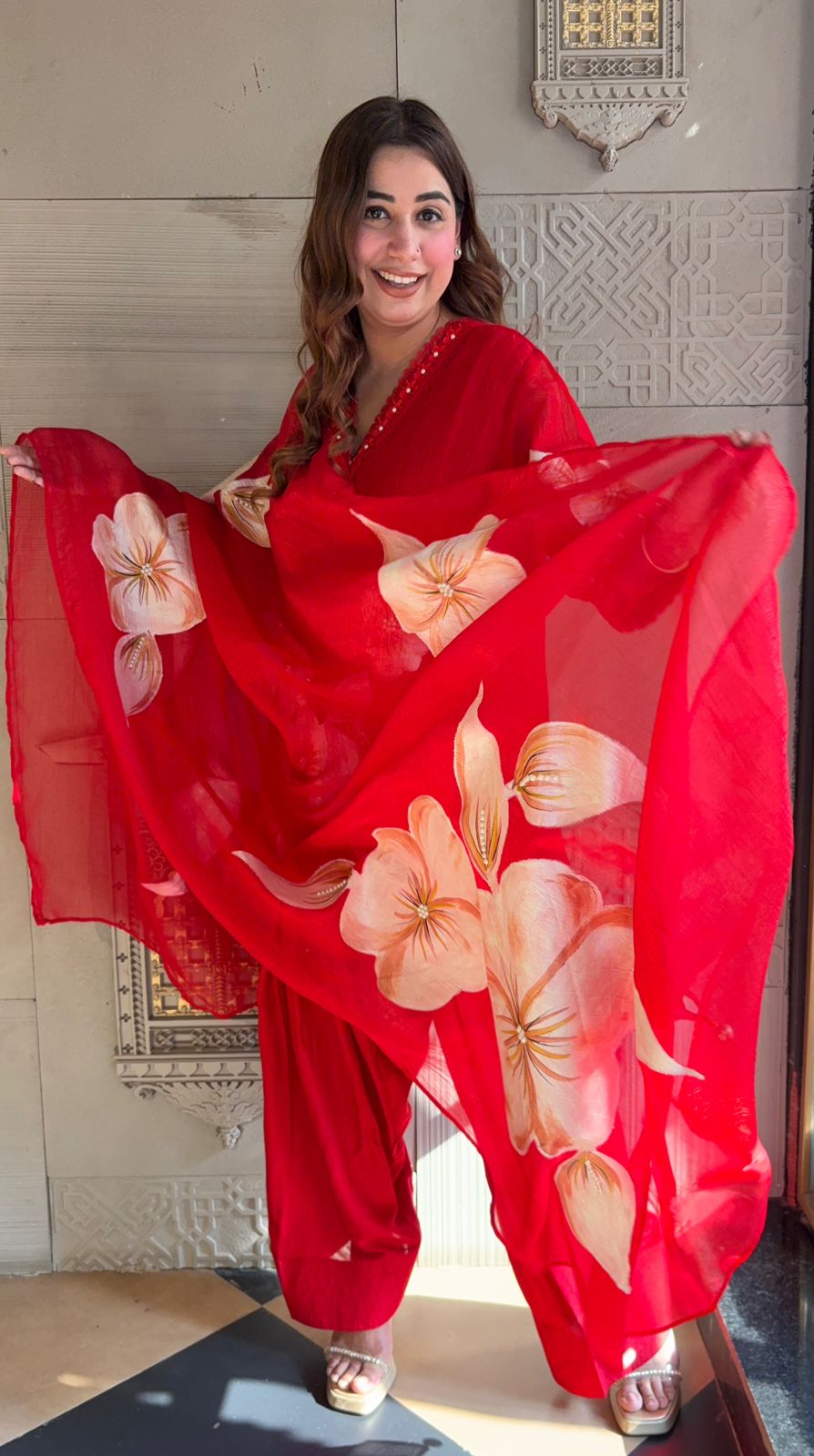 Stitched Pure crushed tissue organza silk shirt