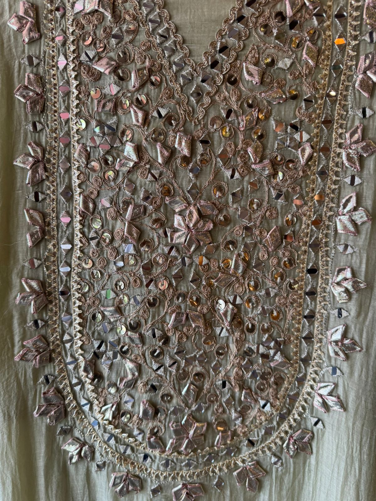 Unstitched Mul cotton chanderi shirt