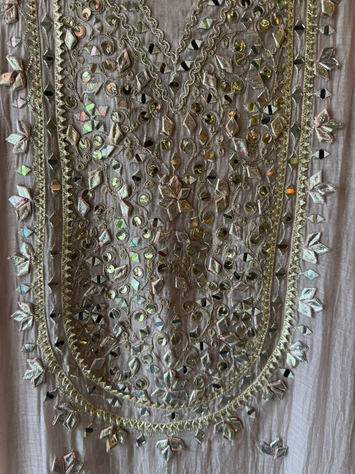 Unstitched Mul cotton chanderi shirt