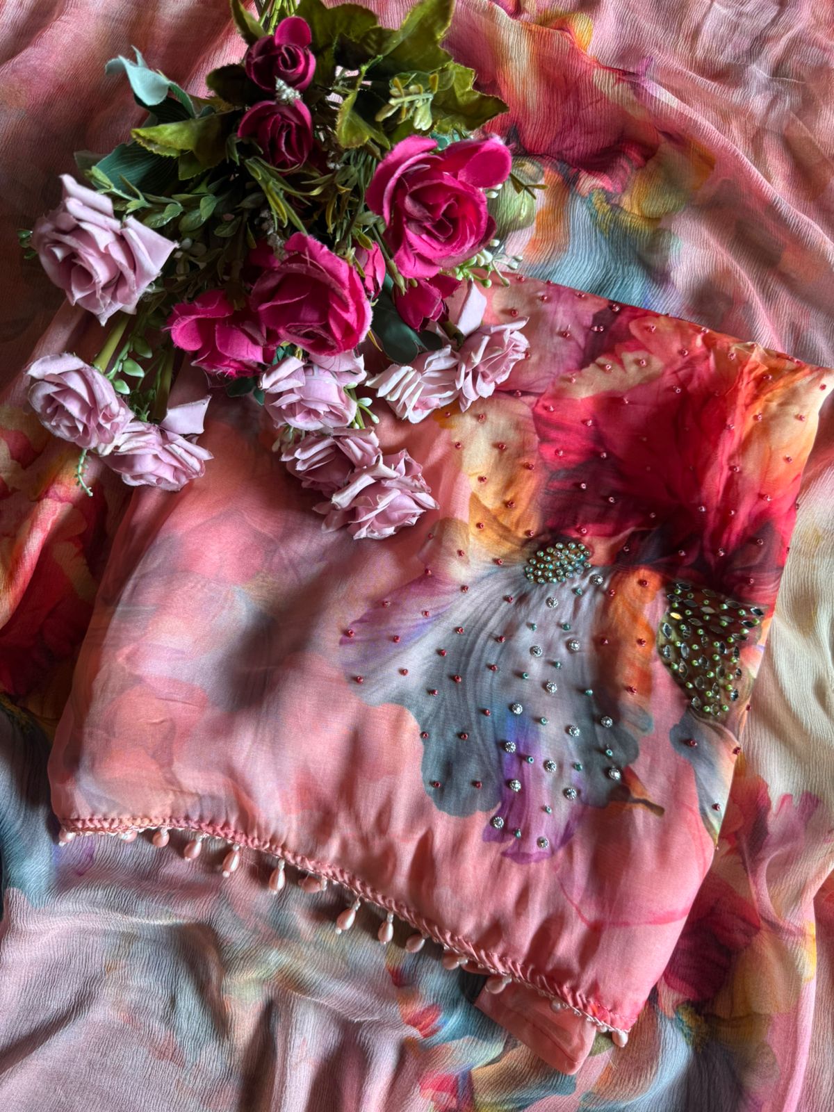 Digital printed organza Suit