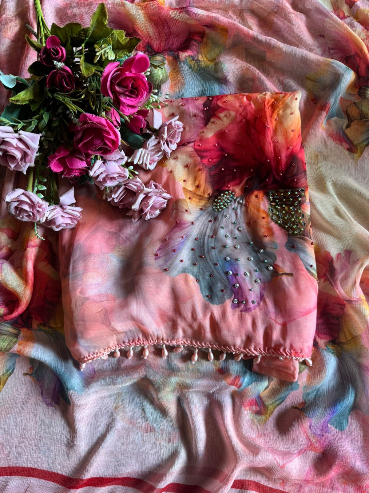 Digital printed organza Suit