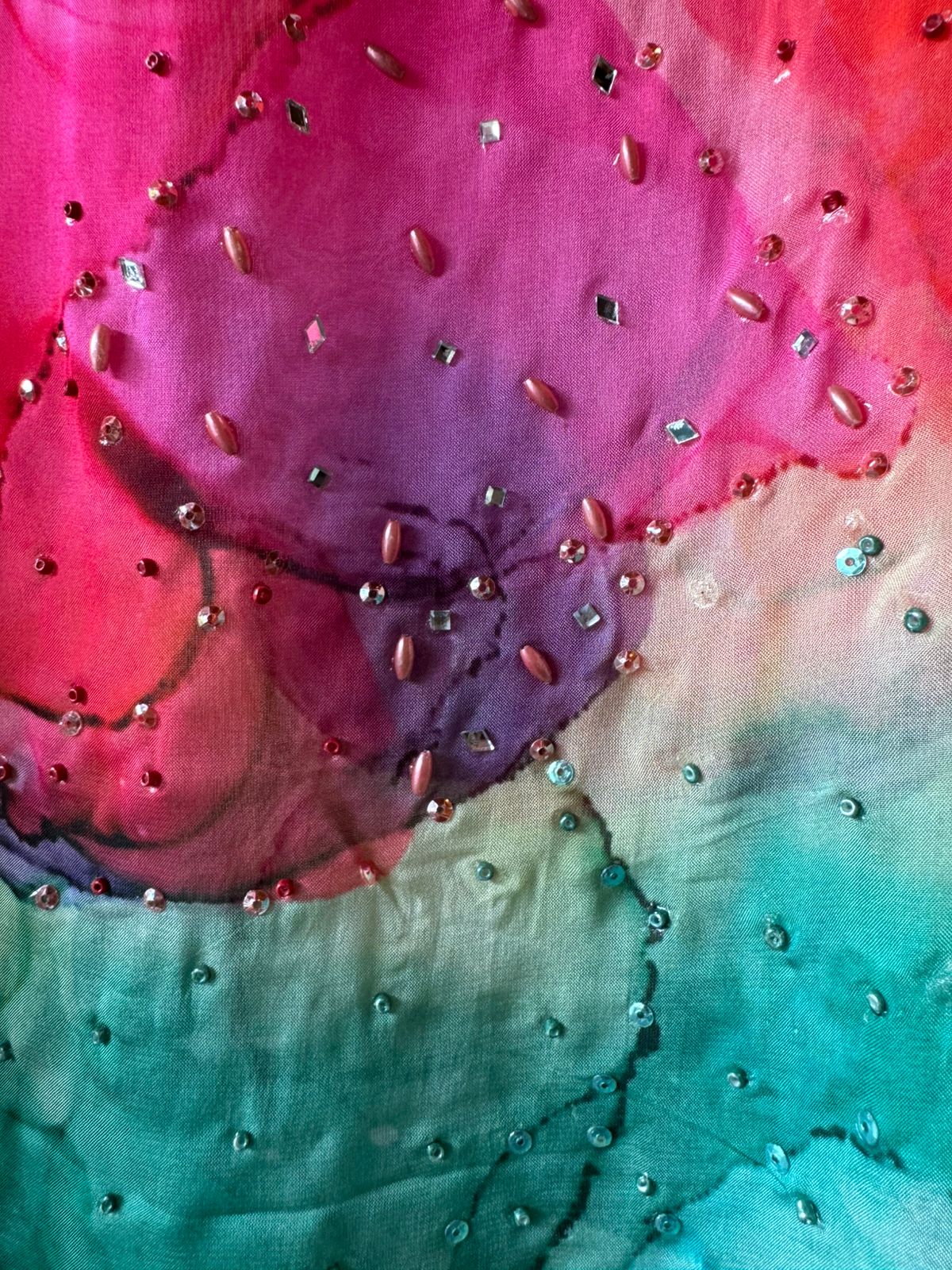 Digital printed organza Suit