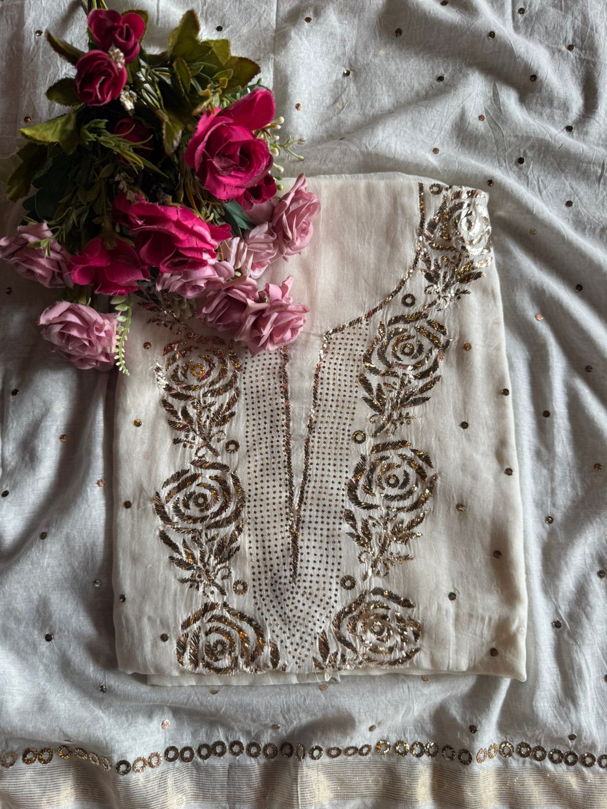 Pure Mul chanderi Two Piece set of shirt