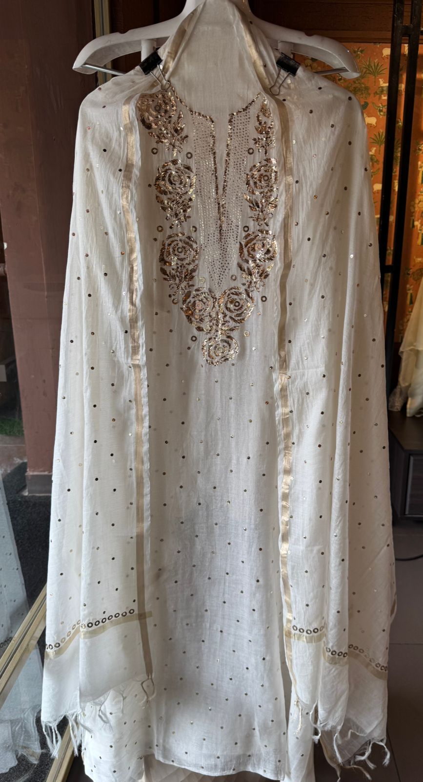 Pure Mul chanderi Two Piece set of shirt