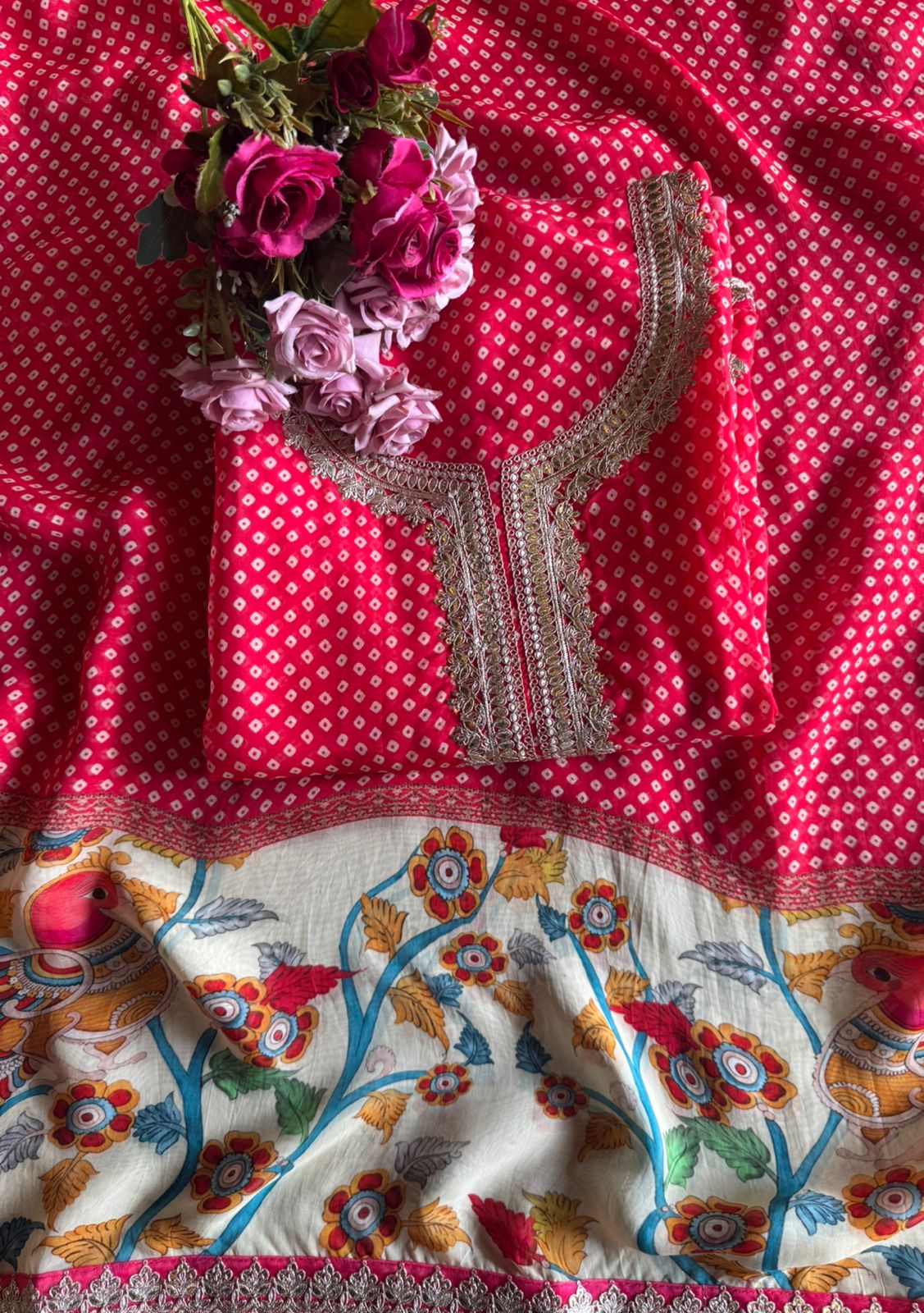 Soft digital printed bandhani shirts