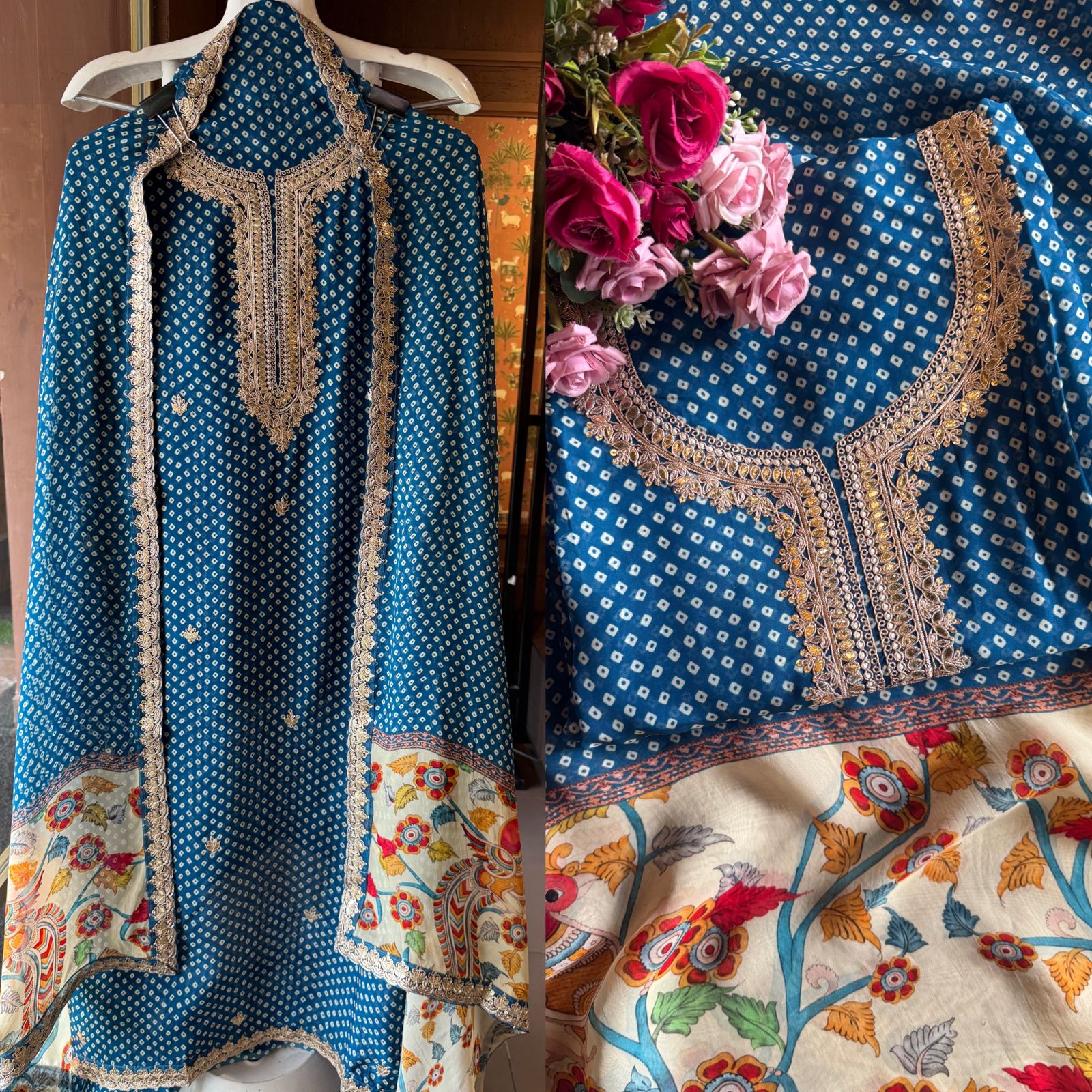 Soft digital printed bandhani shirts