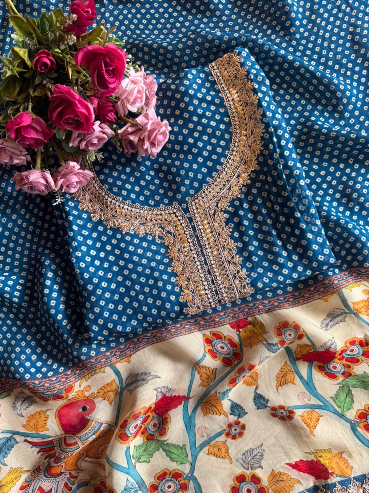 Soft digital printed bandhani shirts