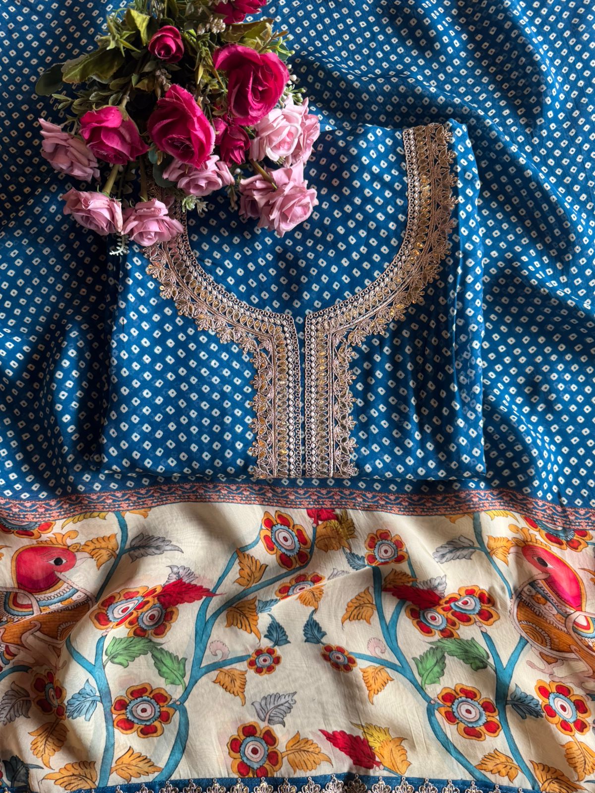 Soft digital printed bandhani shirts