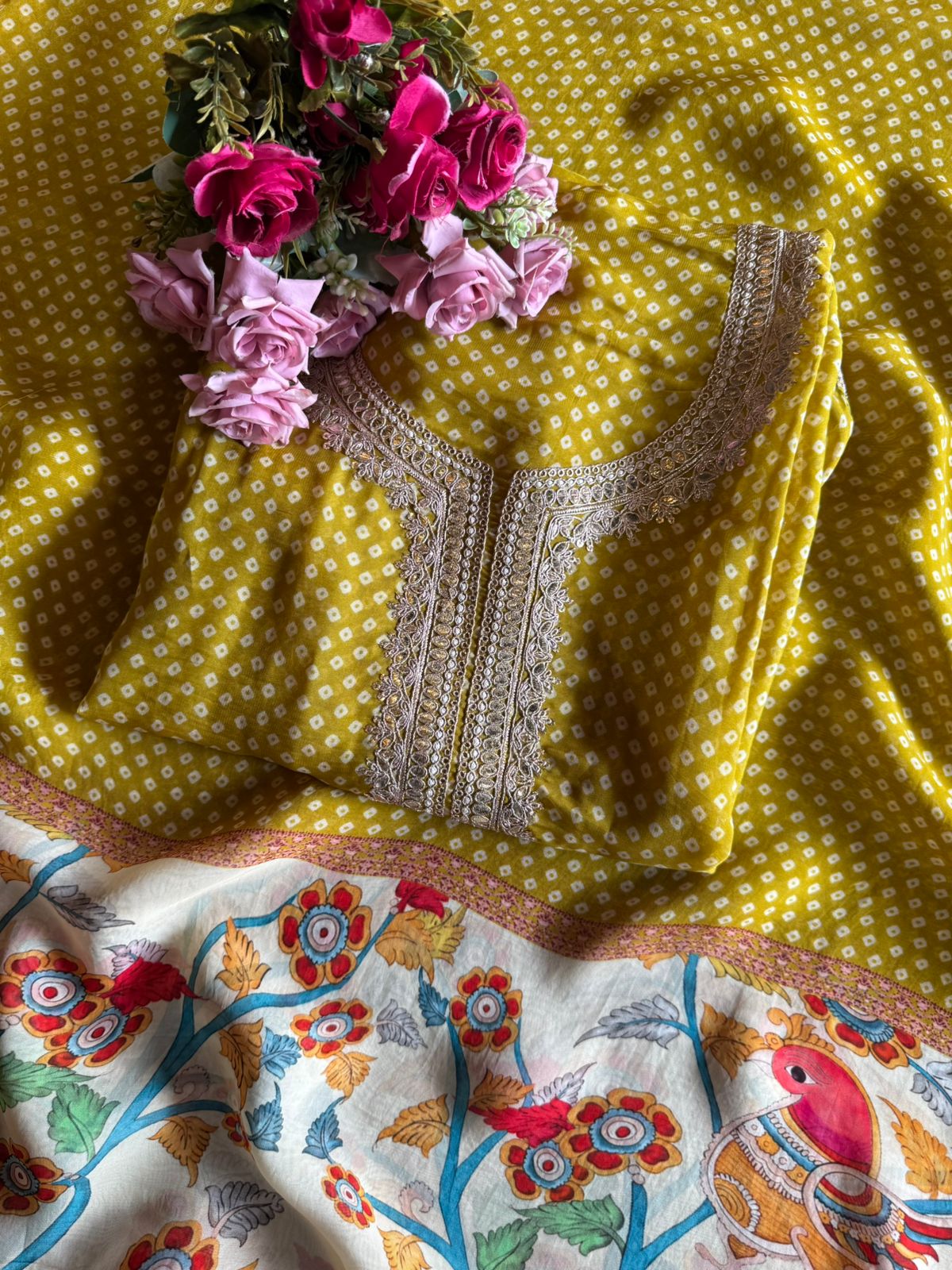 Soft digital printed bandhani shirts