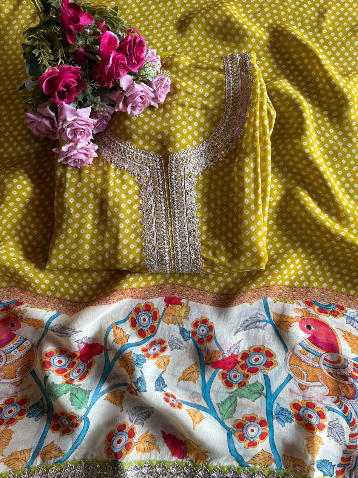 Soft digital printed bandhani shirts