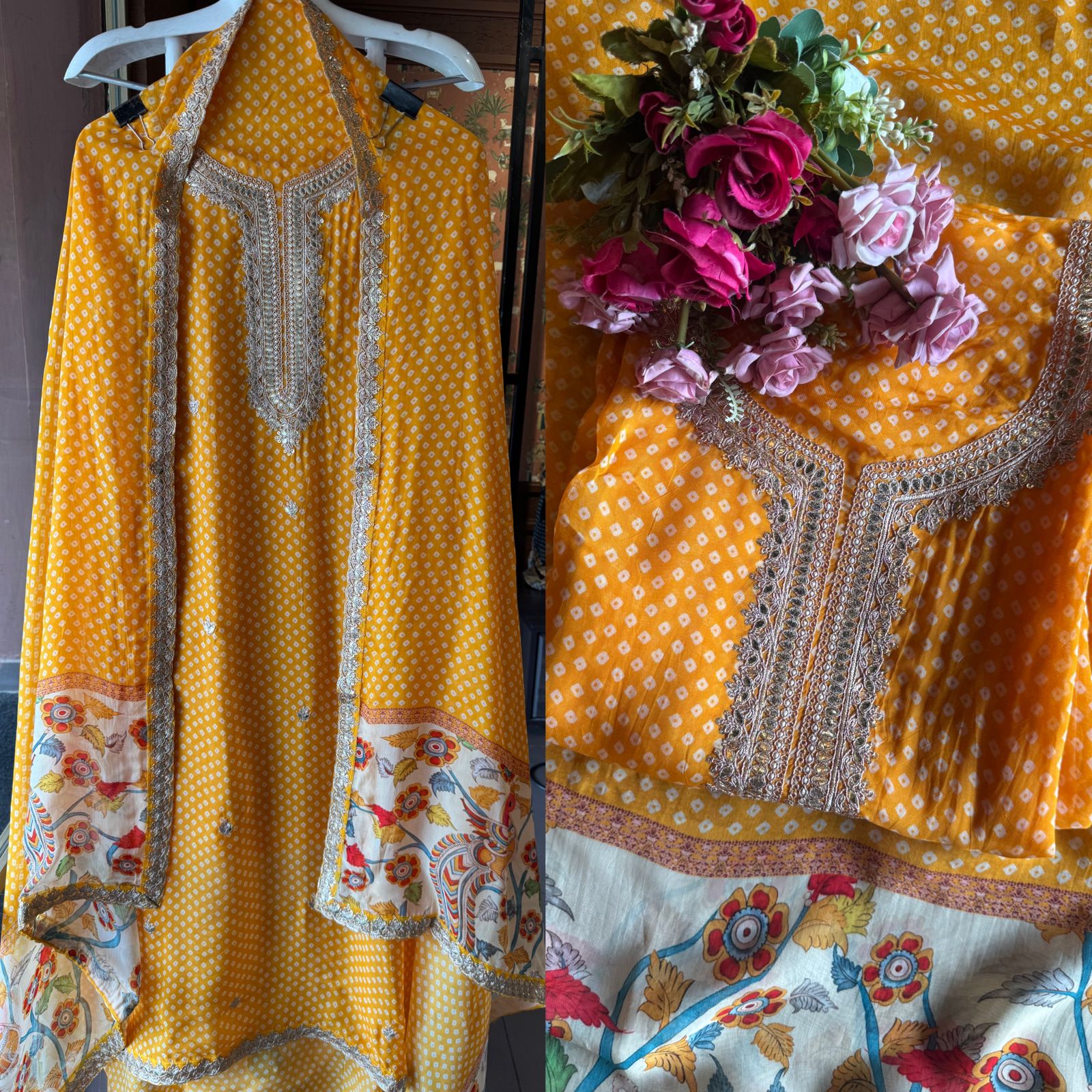 Soft digital printed bandhani shirts