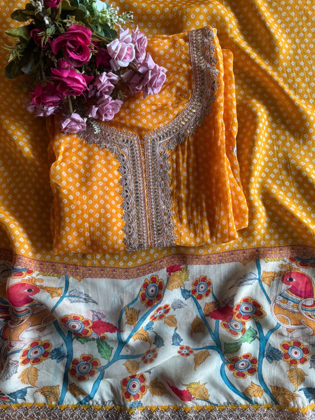 Soft digital printed bandhani shirts