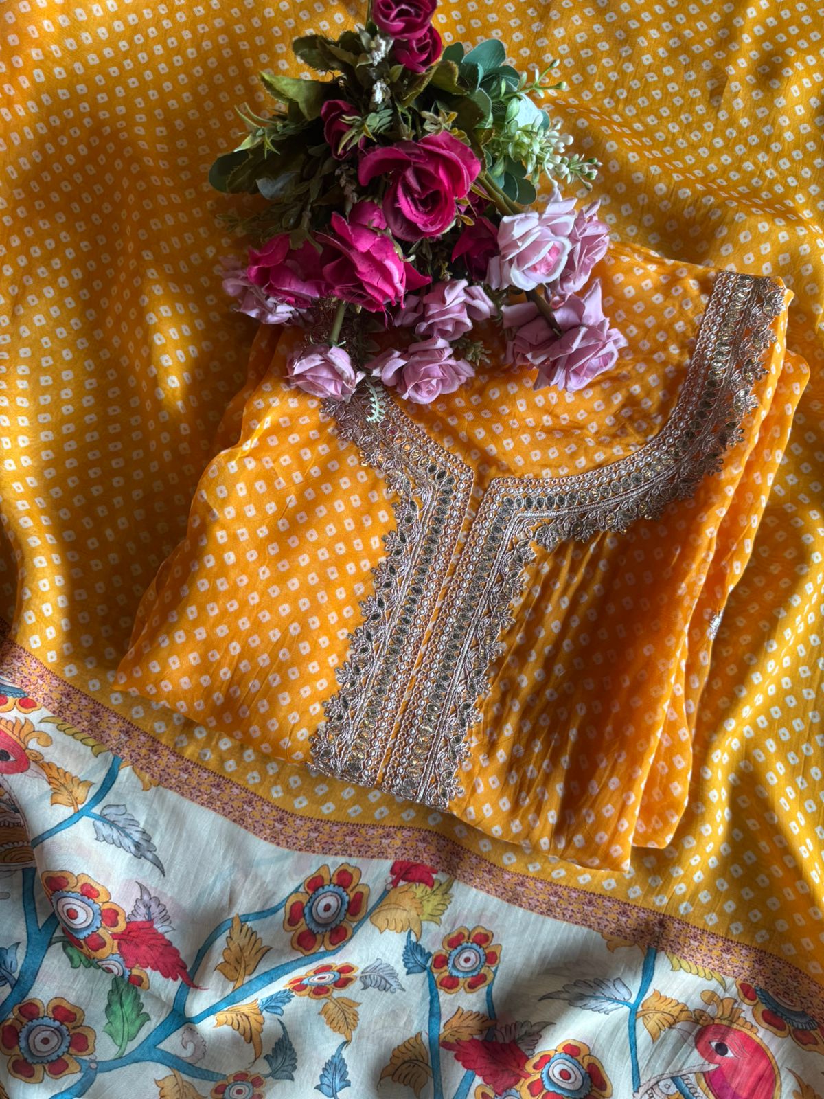 Soft digital printed bandhani shirts