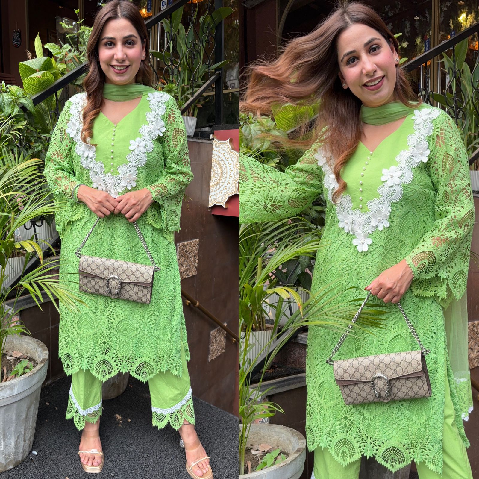 Stitched Long Crochet kurta