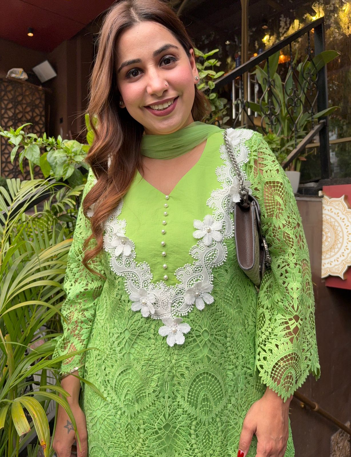 Stitched Long Crochet kurta