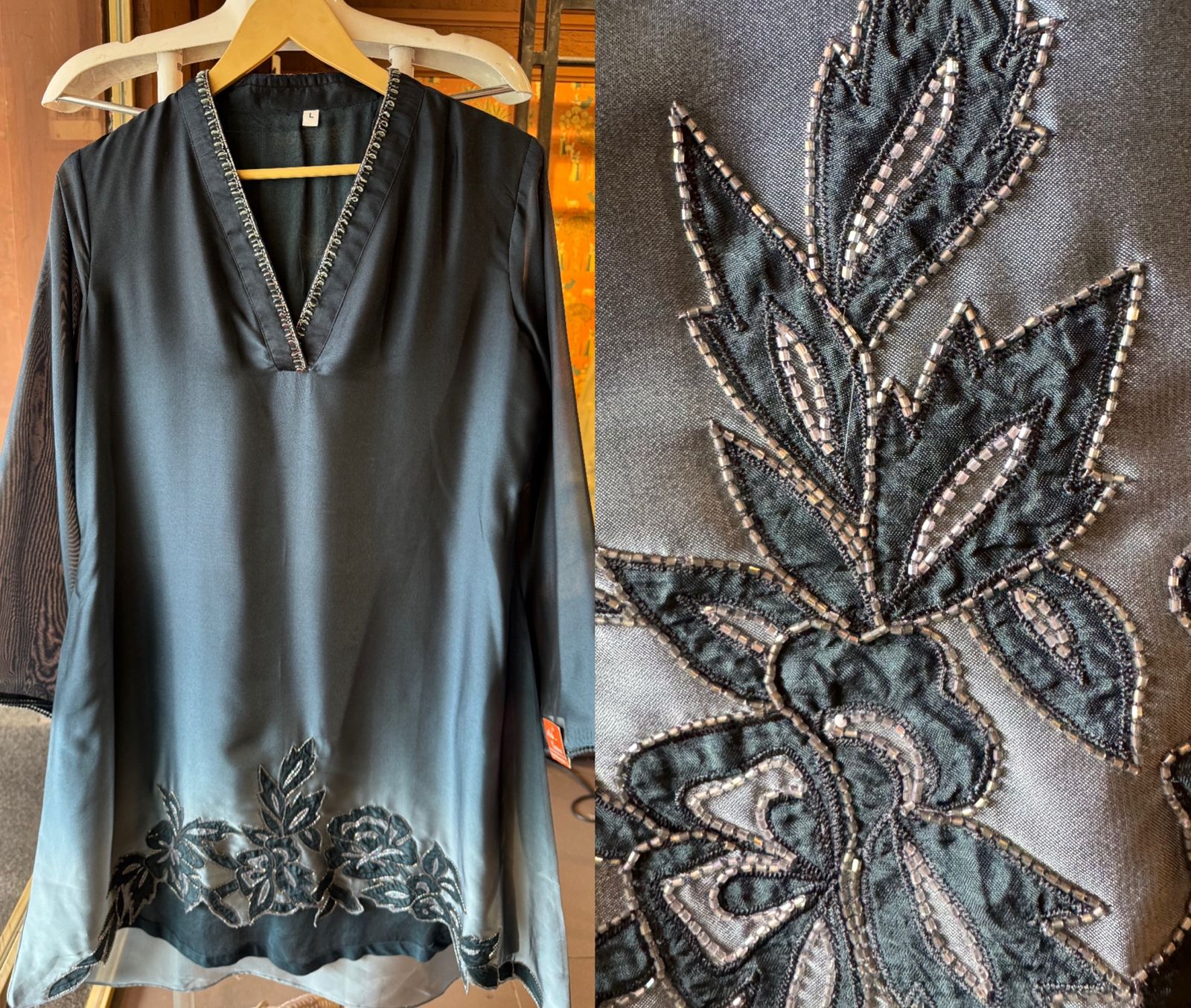 Premium dual shaded organza stitched Shirt