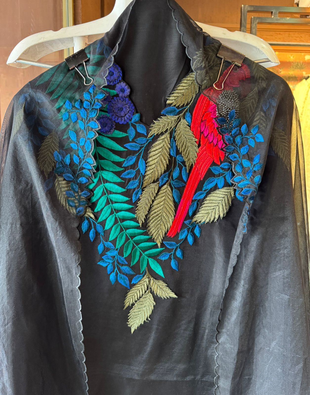 Pure chanderi unstitched shirt