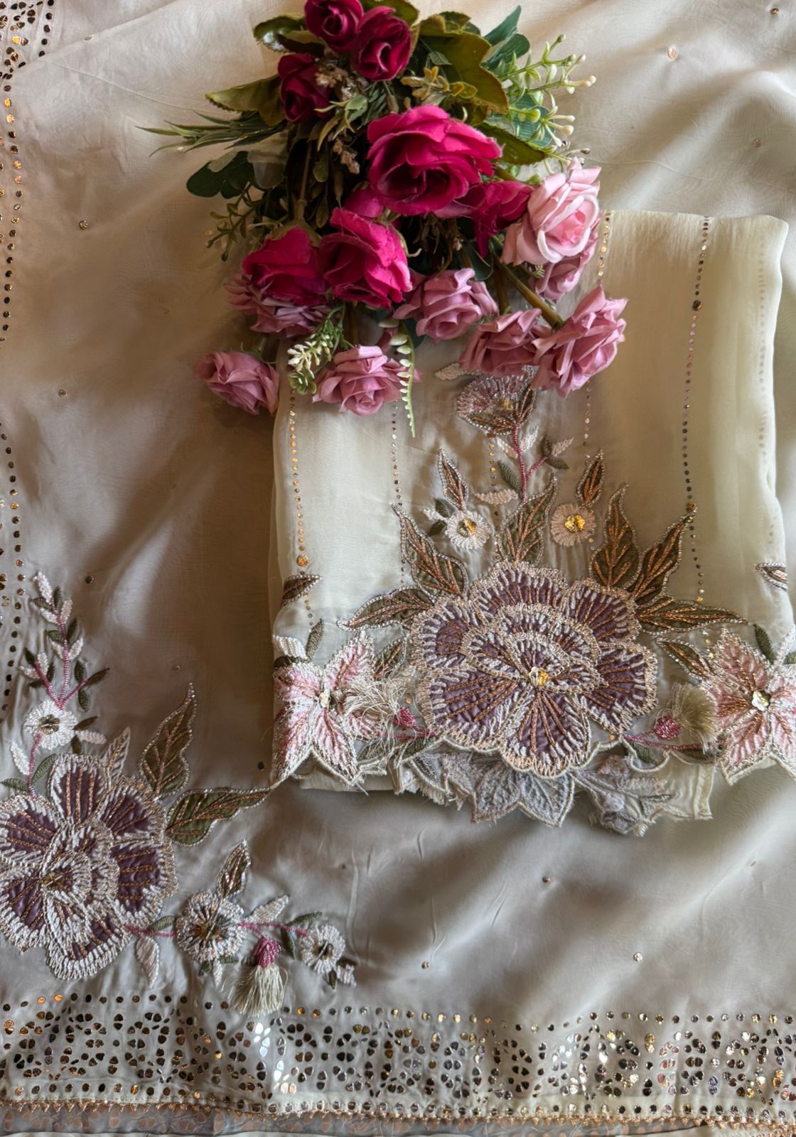 Soft organza Unstitched suit