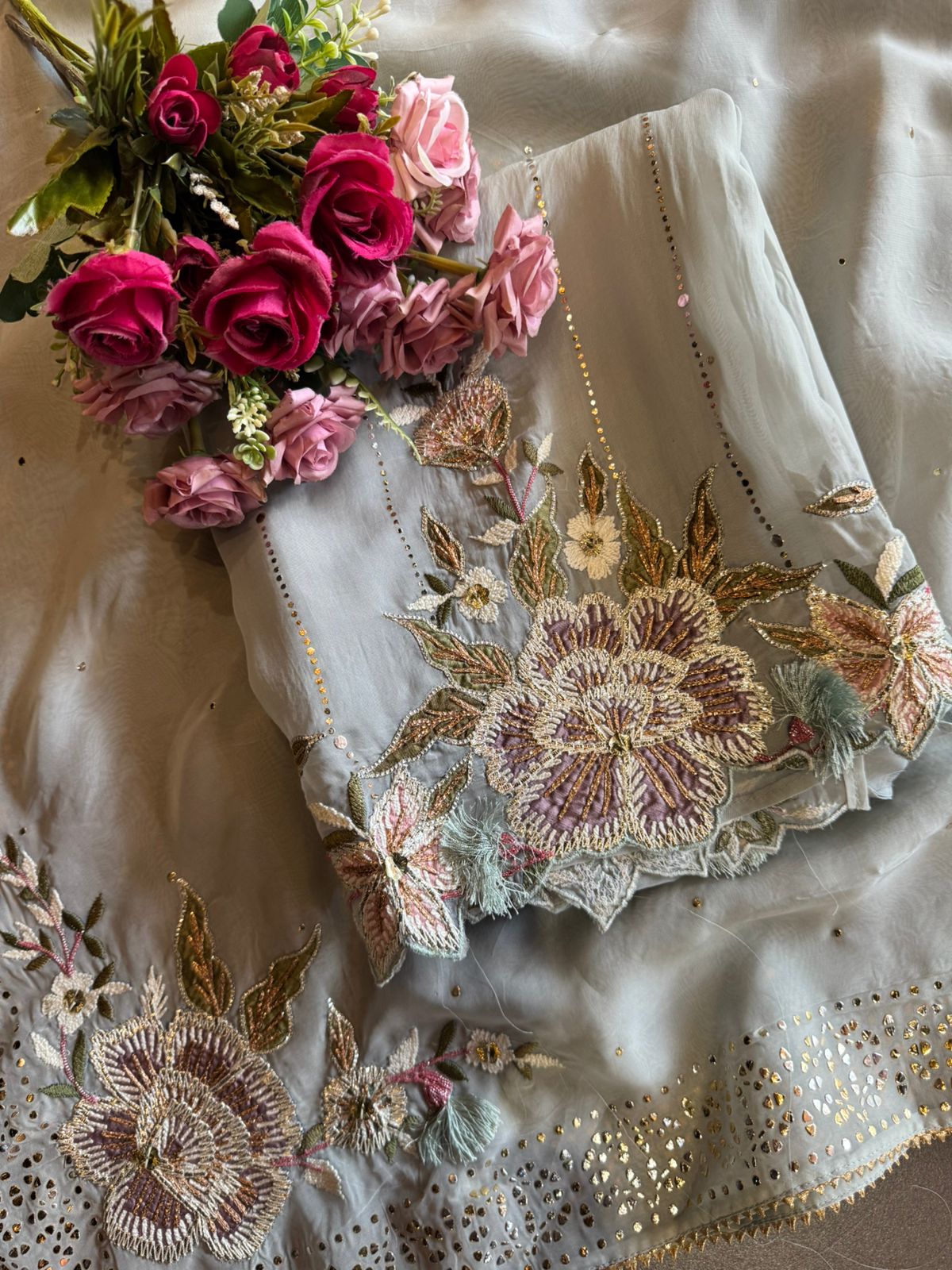 Soft organza Unstitched suit