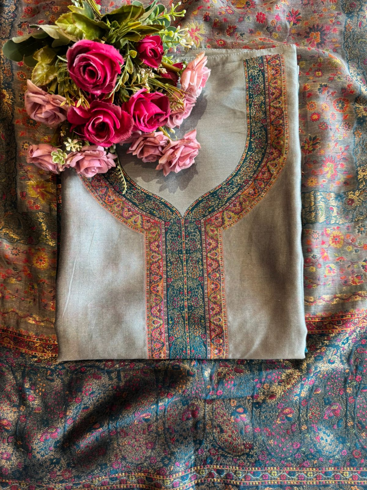 Pure Organza Silk Unstitched suit