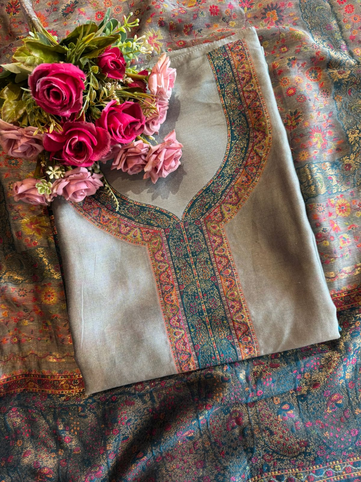 Pure Organza Silk Unstitched suit