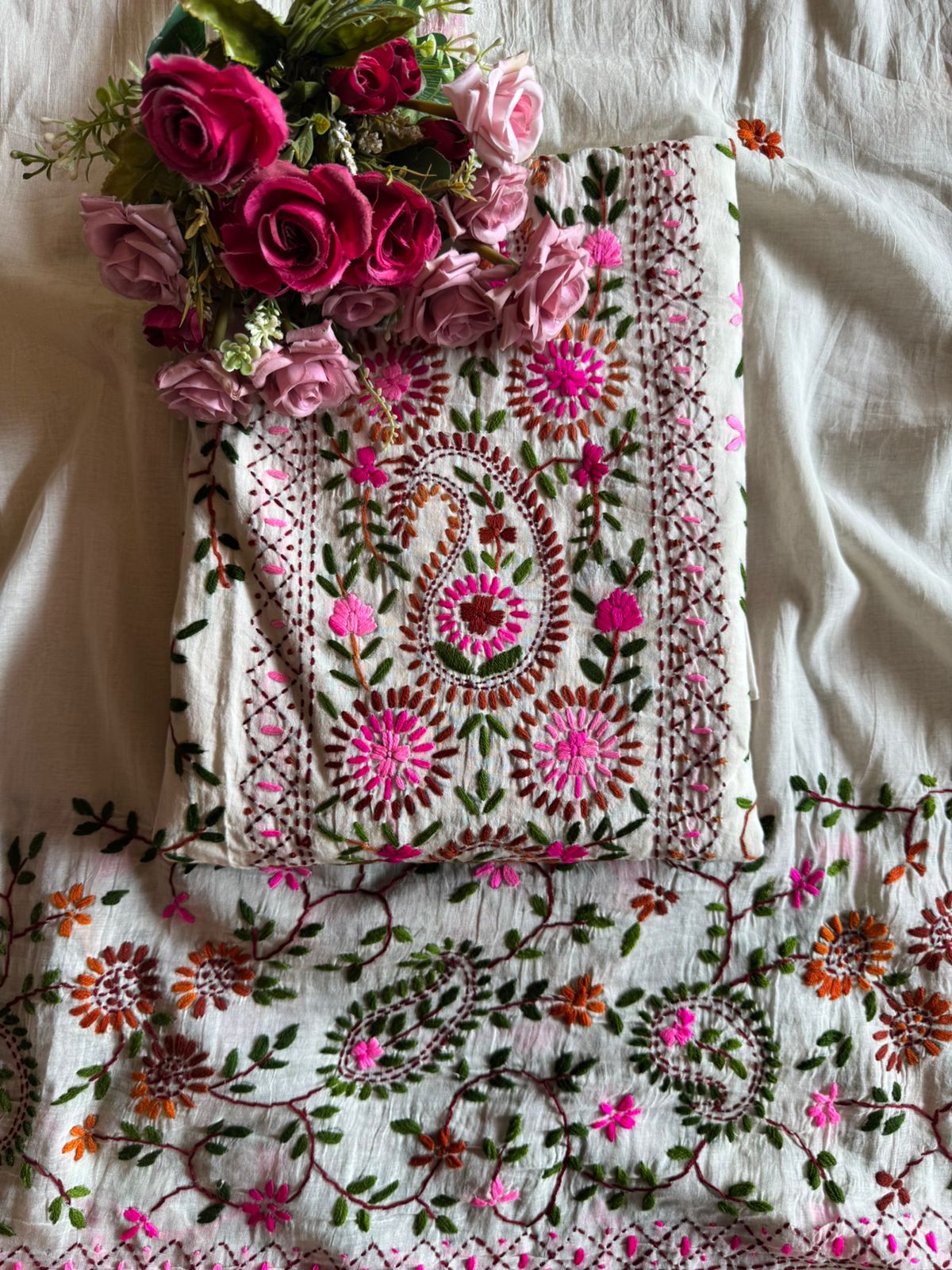 AISHACREATIONS HAS GOT BEAUTIFUL KANTHA WORK SUITS