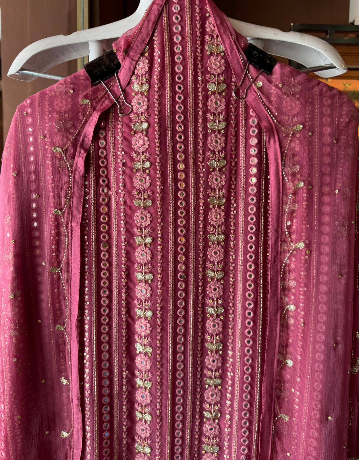 Pure Georgette Lakhnavi shirt Unstitched