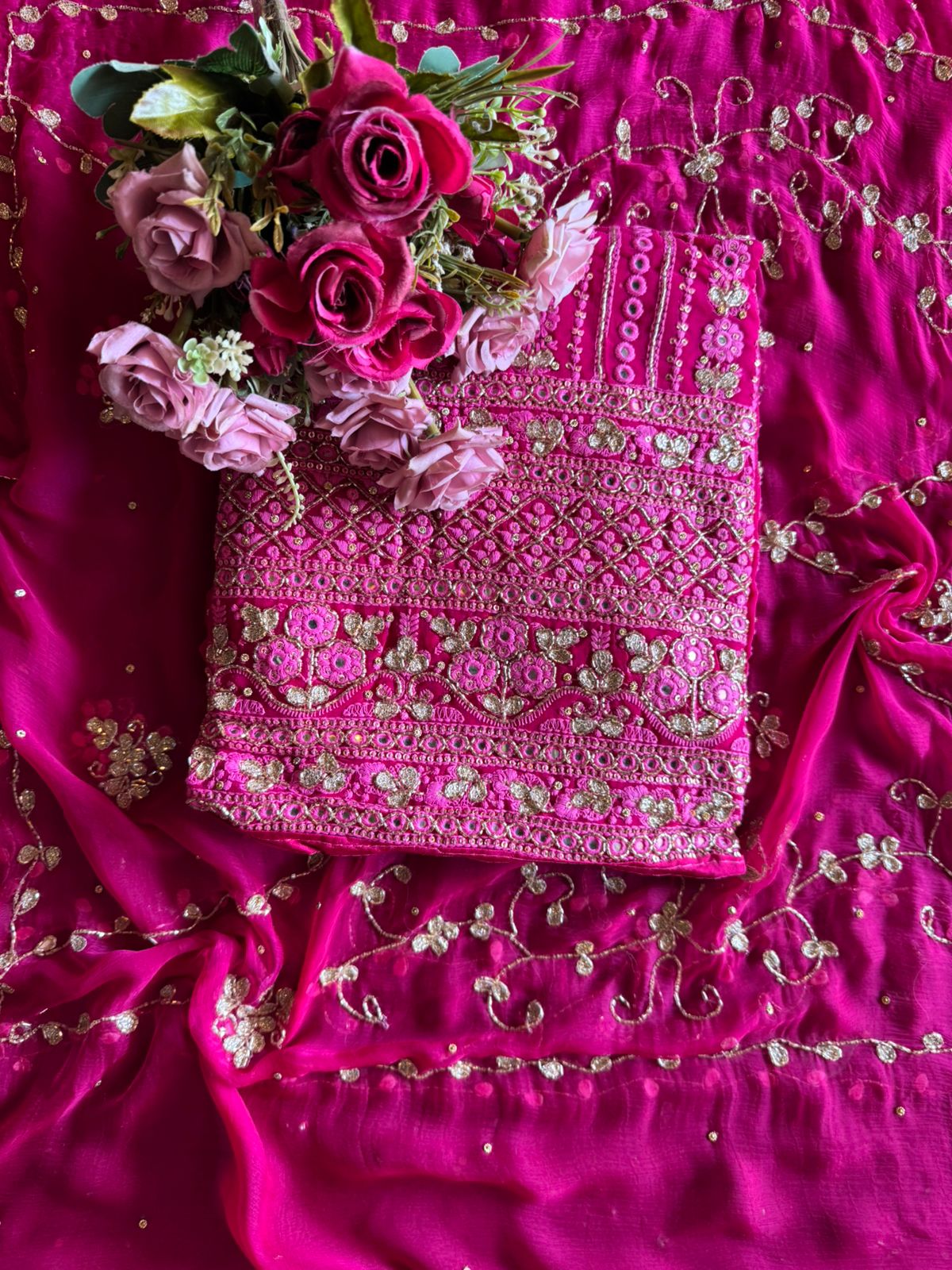 Pure Georgette Lakhnavi shirt Unstitched