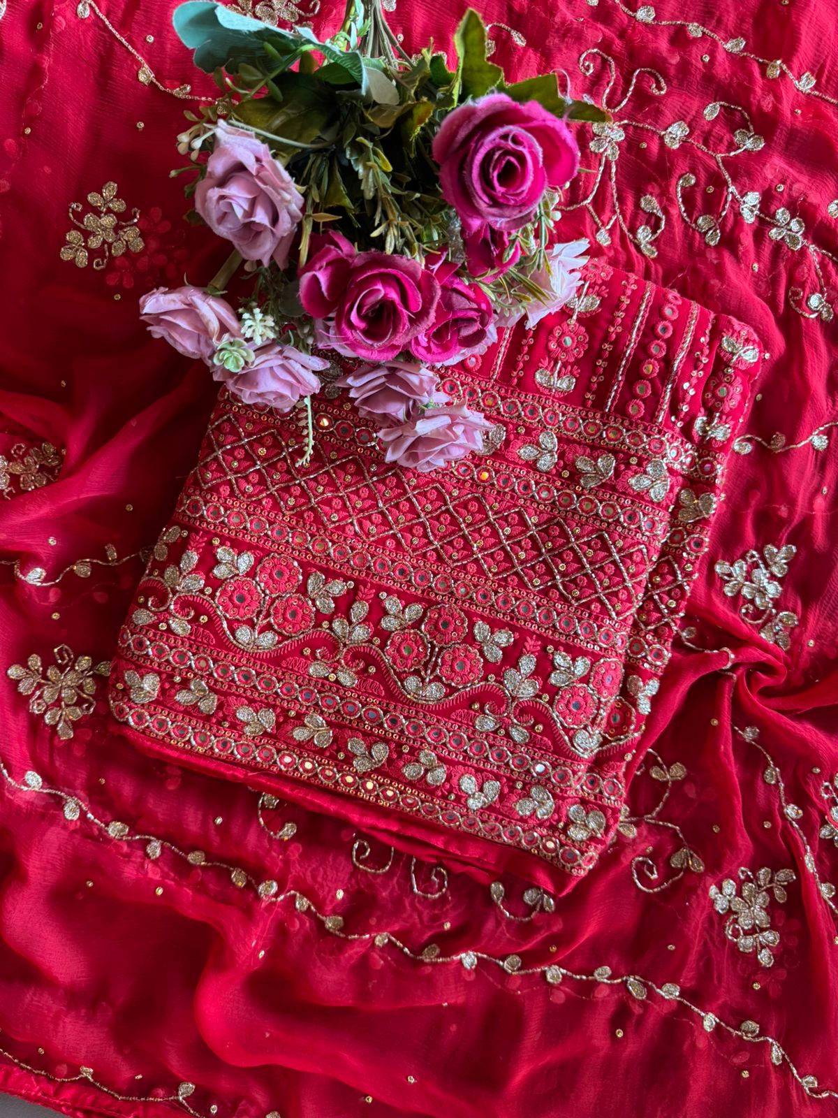 Pure Georgette Lakhnavi shirt Unstitched