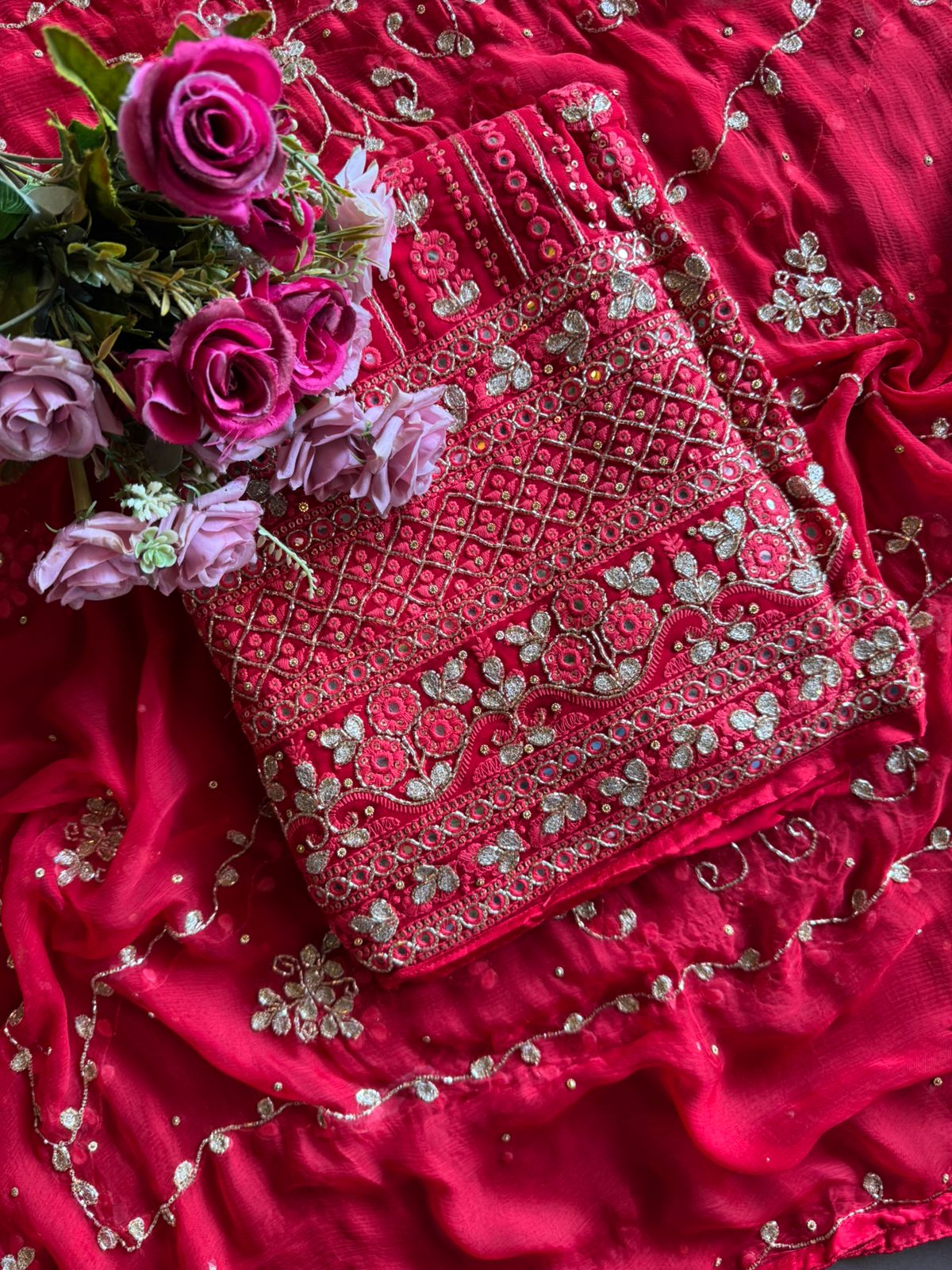 Pure Georgette Lakhnavi shirt Unstitched